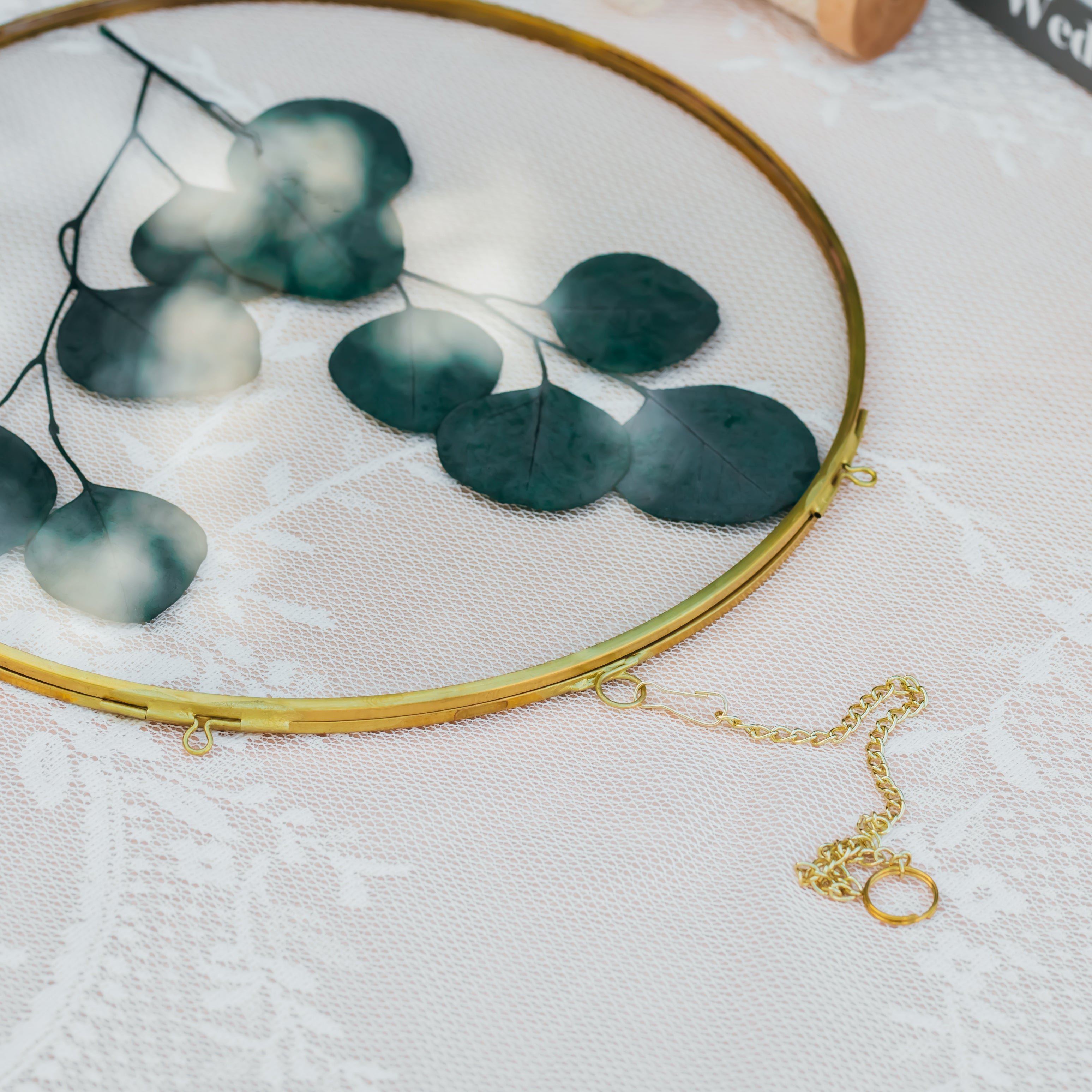 NCYP Wall Hanging Round 8" 10" 12" Herbarium Brass Glass Frame for Pressed Flowers, Poster, Double Glass, floating Frame - NCYPgarden