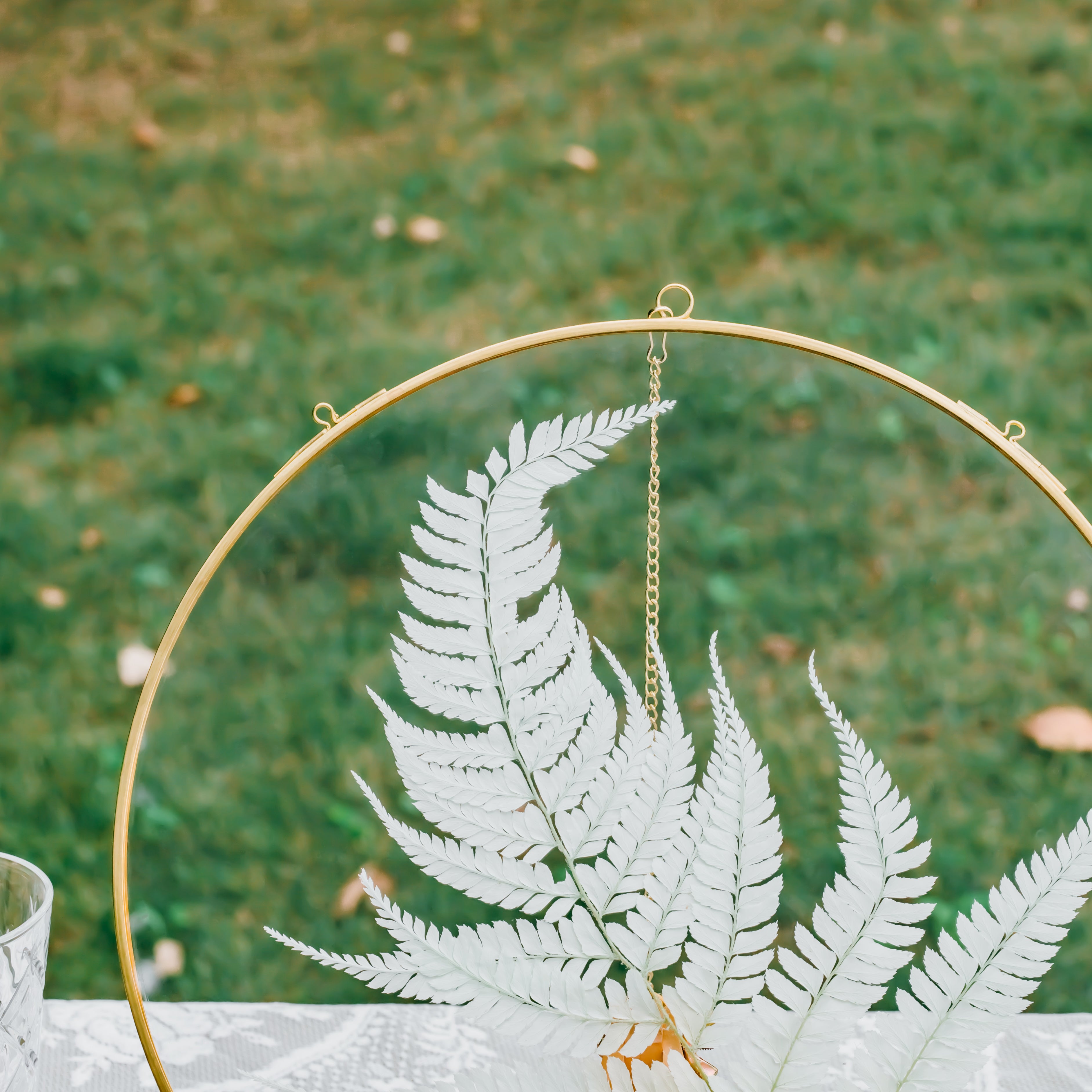 NCYP Wall Hanging Round 8" 10" 12" Herbarium Brass Glass Frame for Pressed Flowers, Poster, Double Glass, floating Frame - NCYPgarden