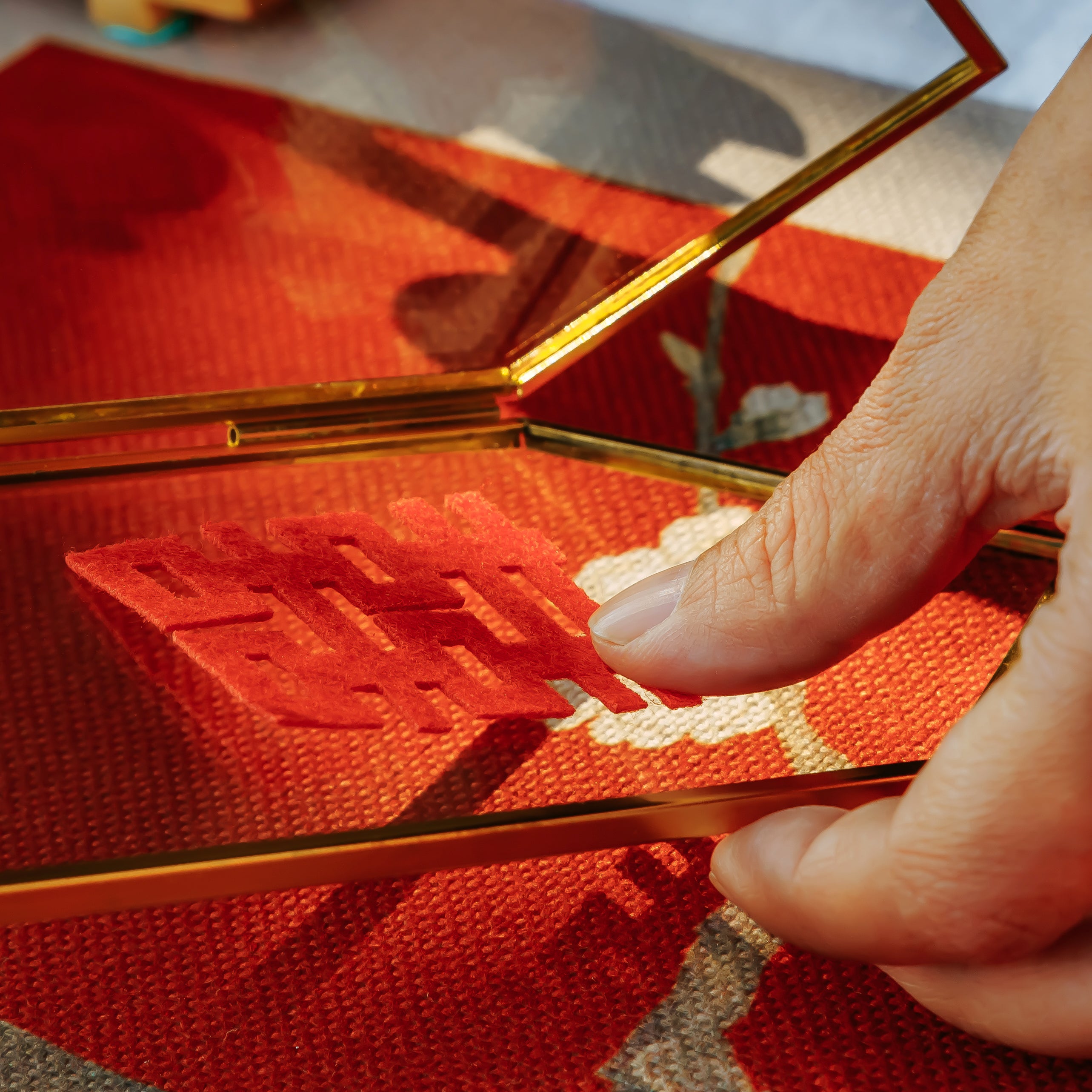 Geometric Gardenia Garden Gold Glass and Brass Wedding Table Number Holder, pressed flower frame - NCYPgarden