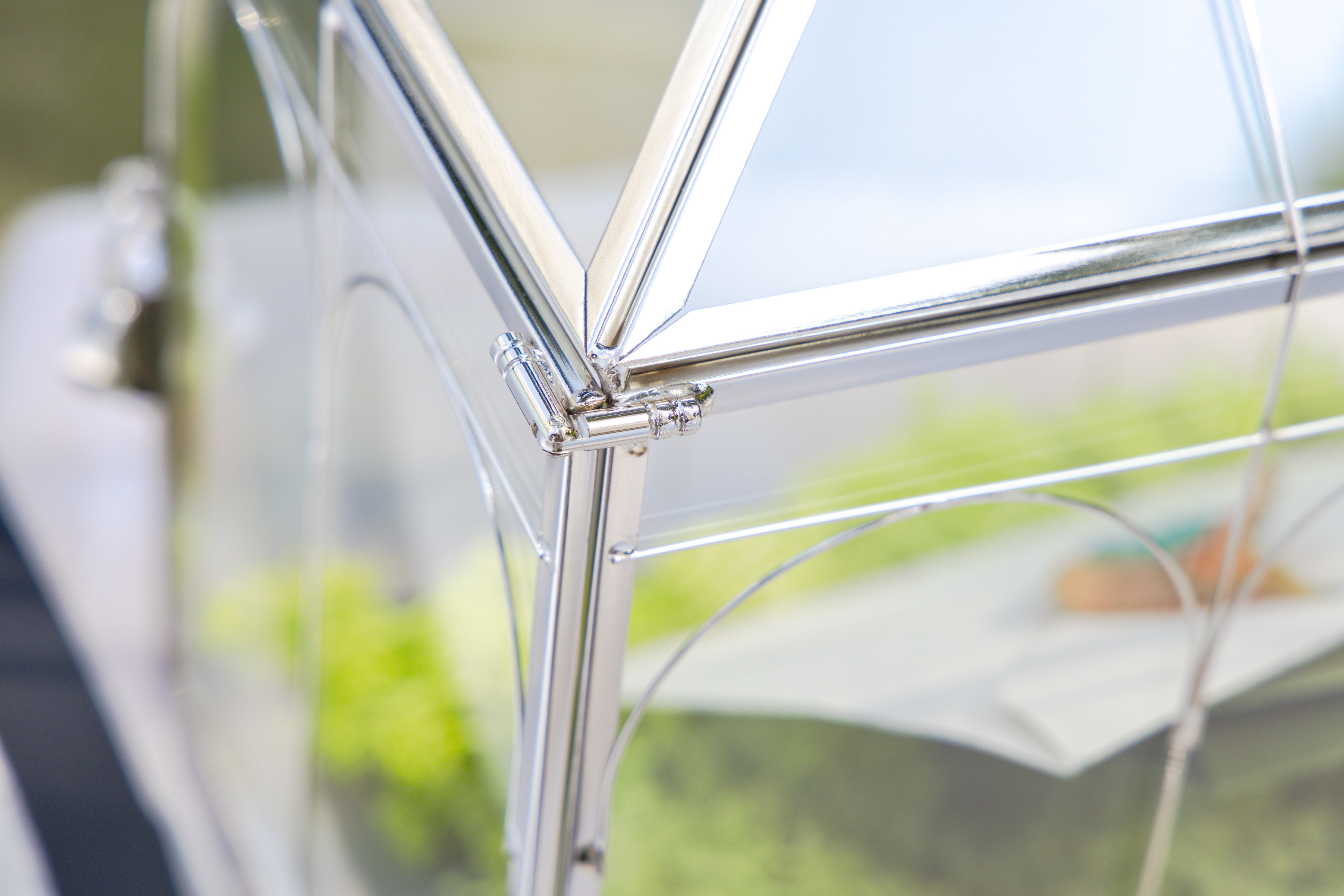 Vintage Silver Large Geometric Glass Card Box Terrarium with Heart Lock, Foot, Handmade Brass for Wedding Reception Wishwell Keepsake - NCYPgarden