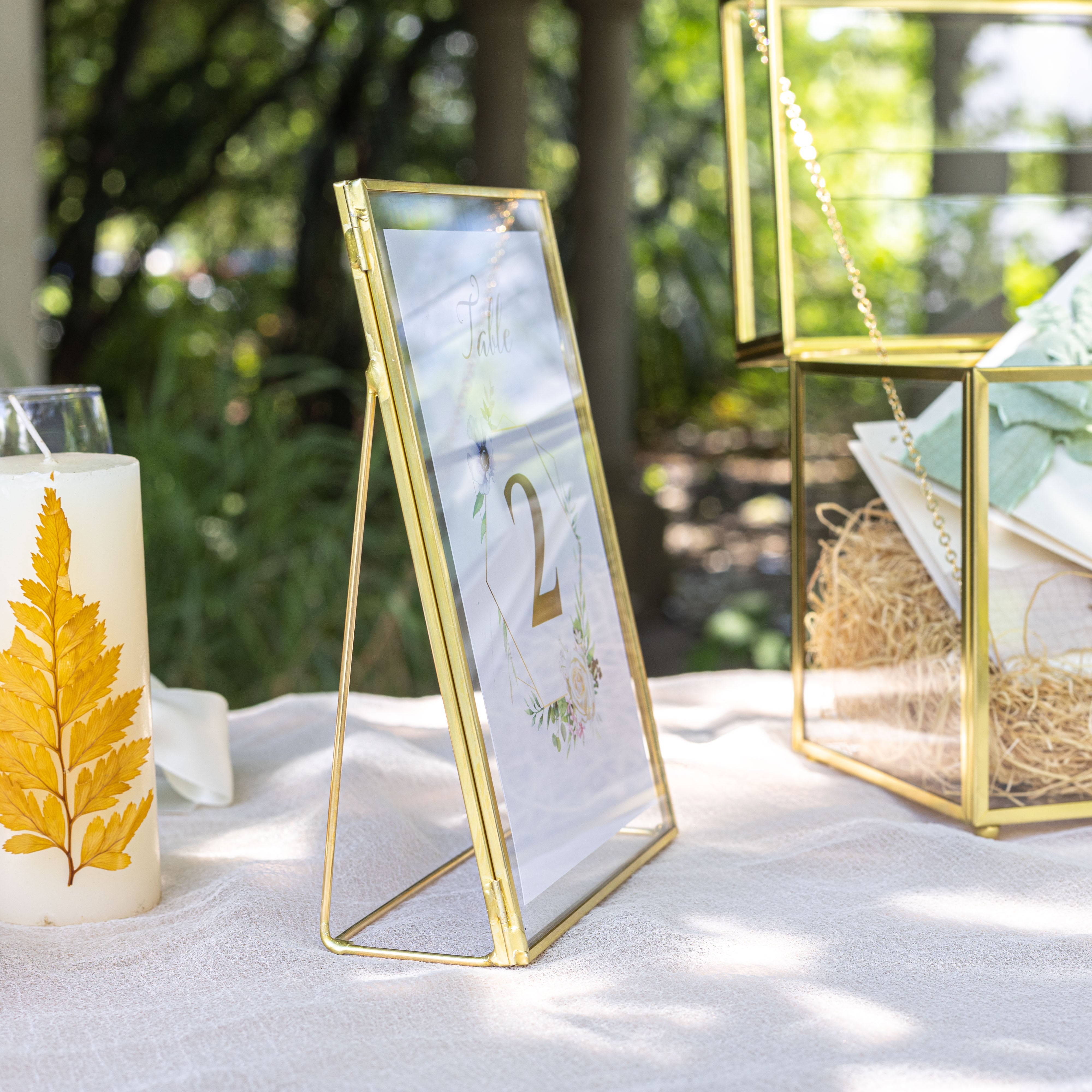 Gold Table Number Holder, 6''x8'' Wedding Photo Picture Frame, for Outdoor Garden Wedding, Bridal Shower - NCYPgarden