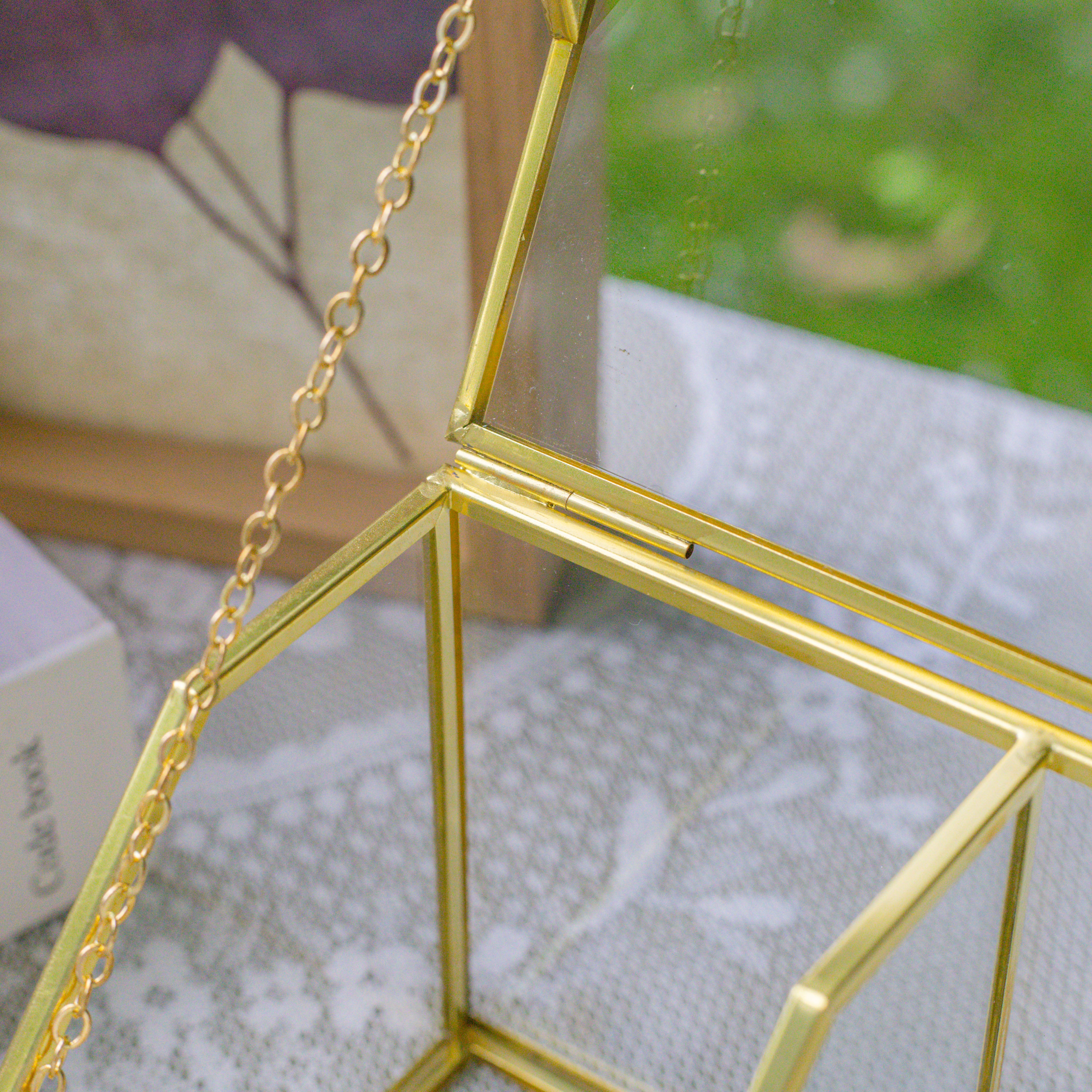 Glass Gold Tea Bag Box, 5 Compartments and Lid Storage Box, Tea Lovers Gift Box, Tea Organizer, Christmas Gift - NCYPgarden