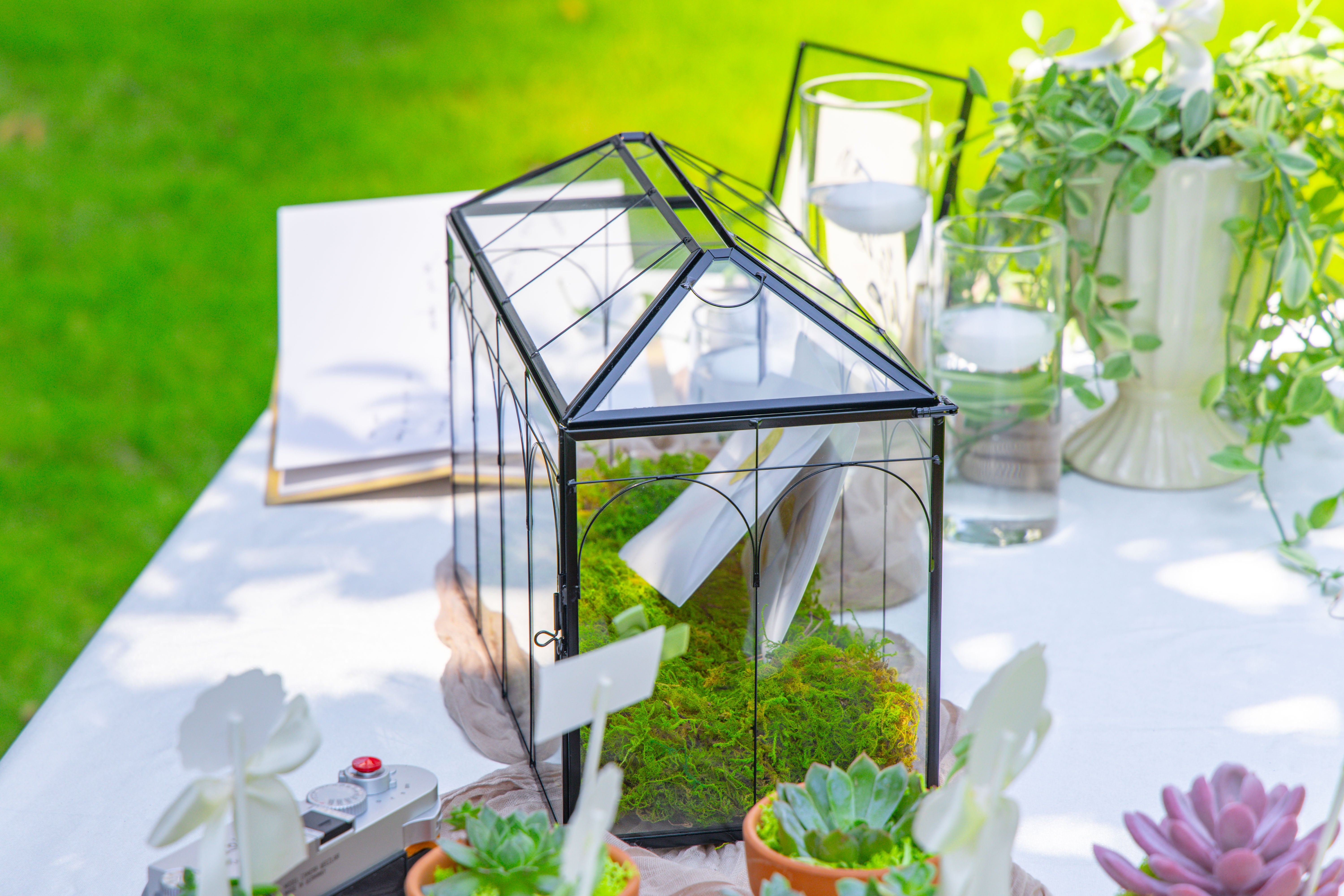 12.6"Handmade Black Wedding Card Box with Slot and Lock, Size Large, for Reception - NCYPgarden