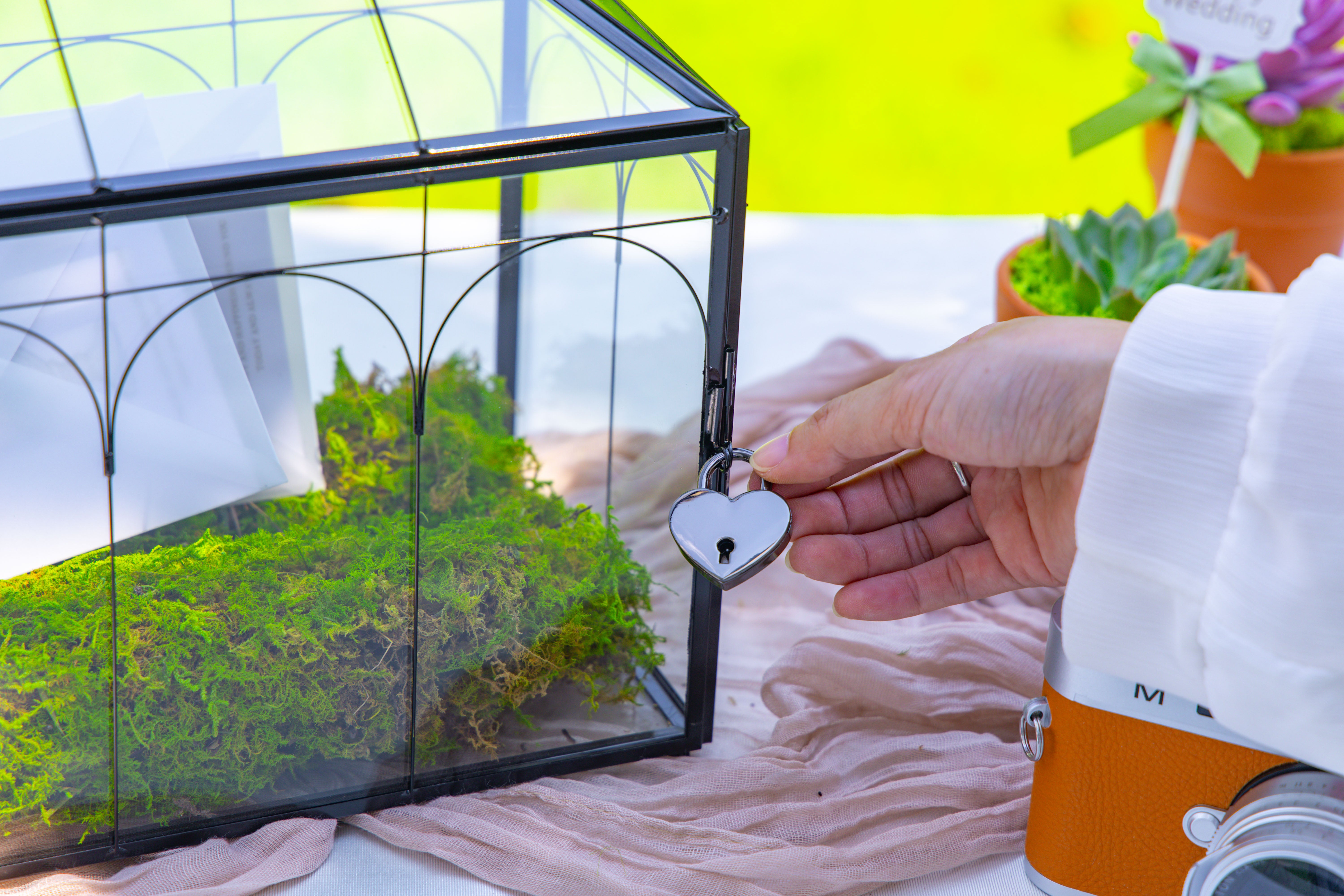 12.6"Handmade Black Wedding Card Box with Slot and Lock, Size Large, for Reception - NCYPgarden