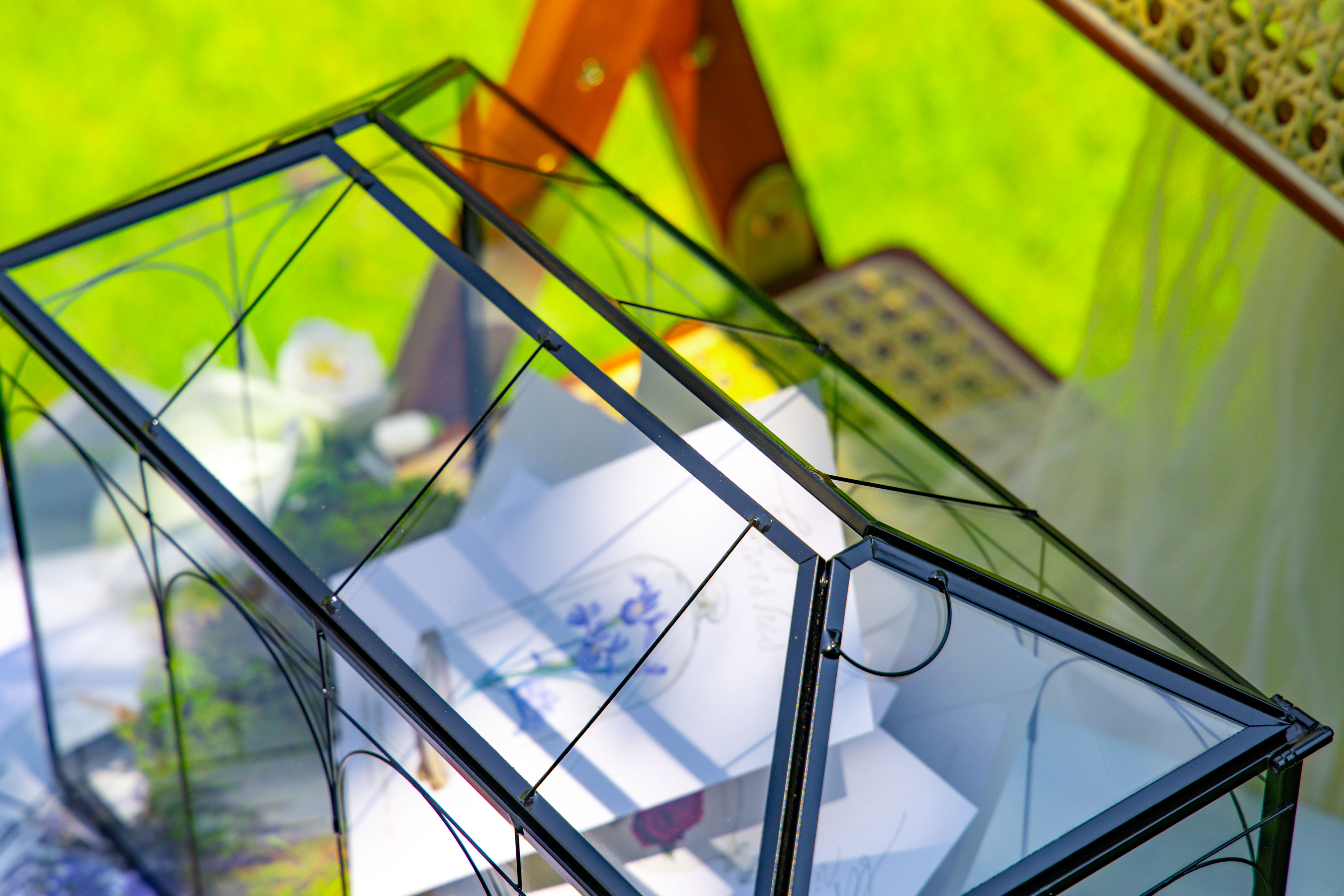 12.6"Handmade Black Wedding Card Box with Slot and Lock, Size Large, for Reception - NCYPgarden