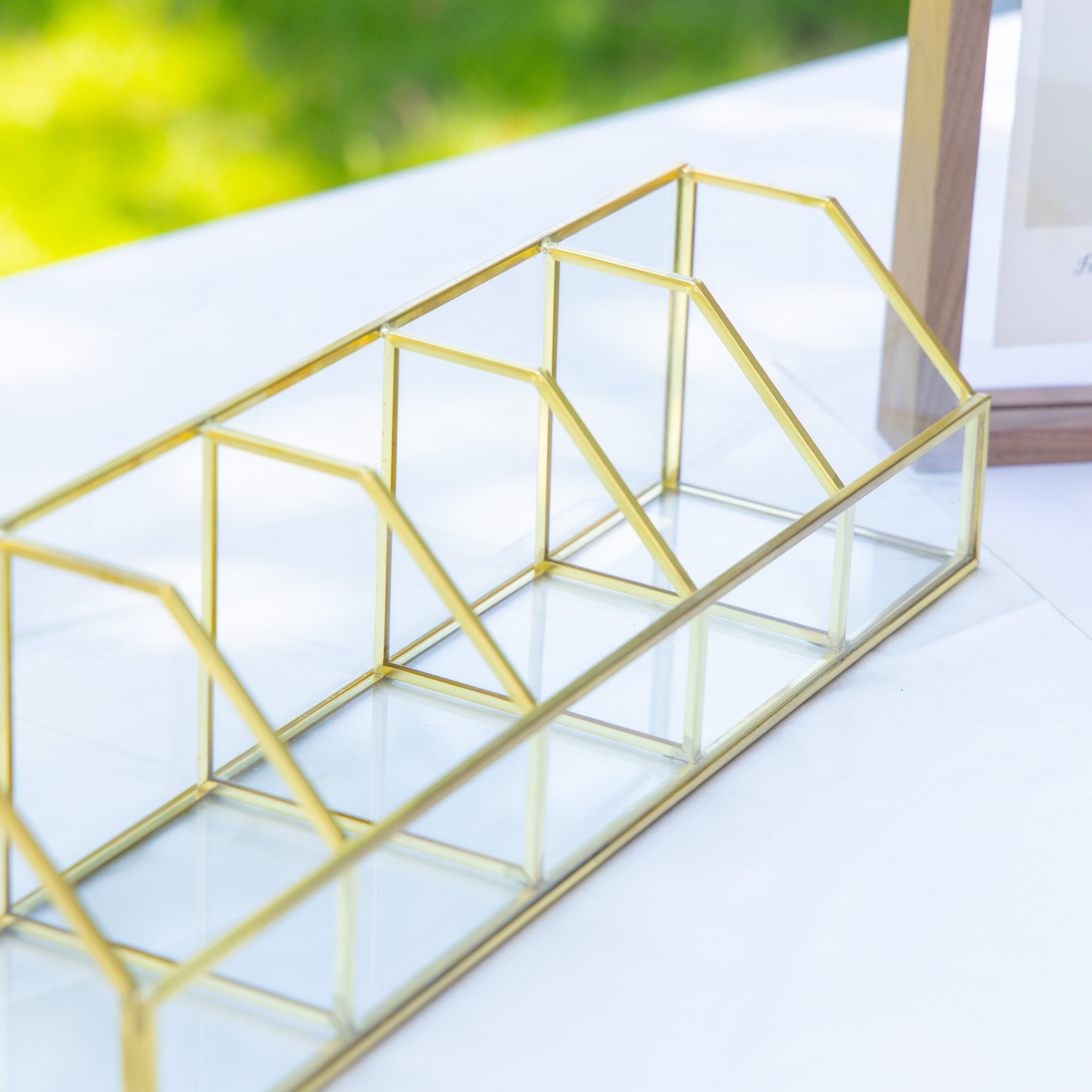 Glass Gold Tea Bag Box, 5 Compartments Box, Tea Lovers Gift Box, Tea Organizer, Christmas Gift - NCYPgarden