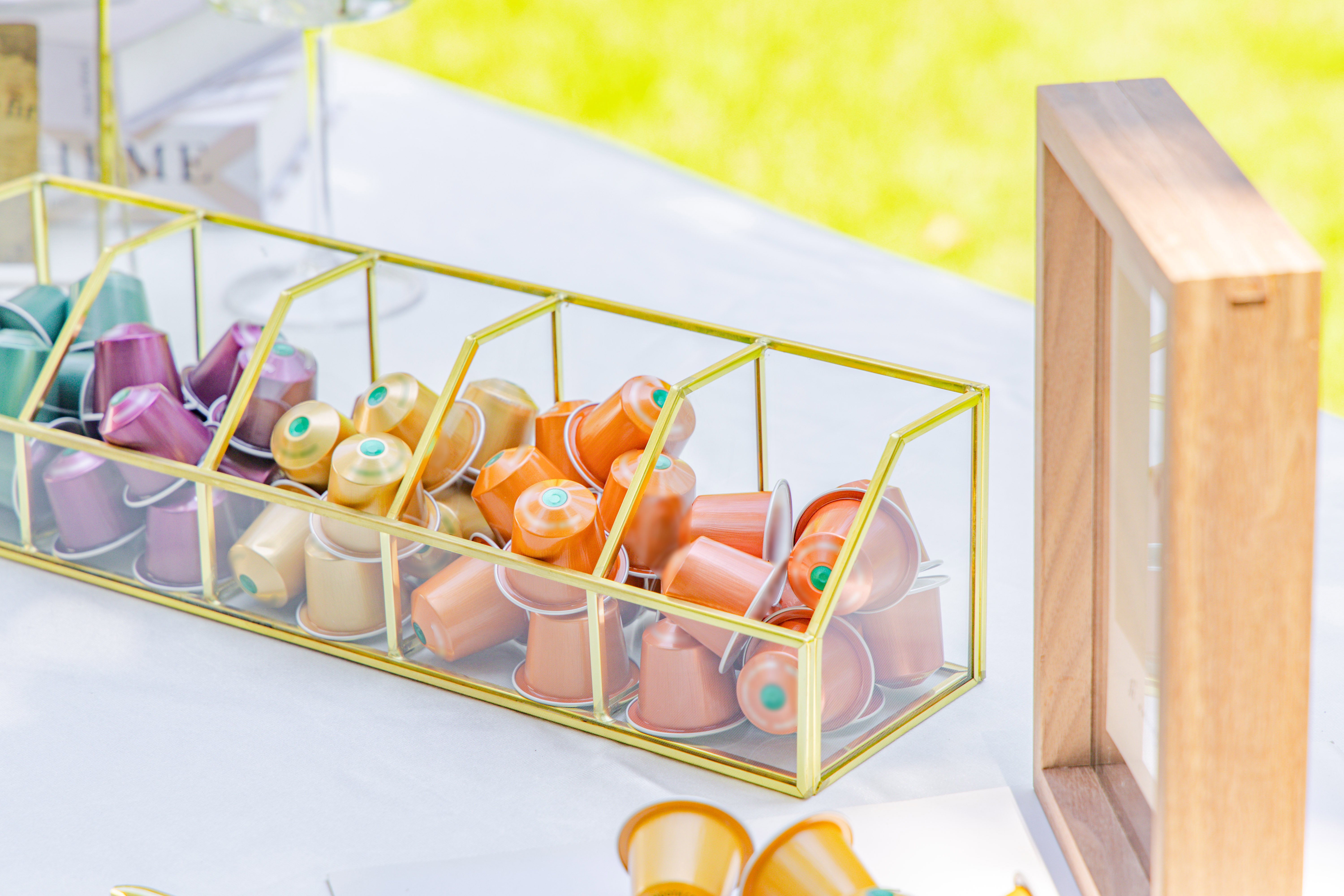 Glass Gold Tea Bag Box, 5 Compartments Box, Tea Lovers Gift Box, Tea Organizer, Christmas Gift - NCYPgarden