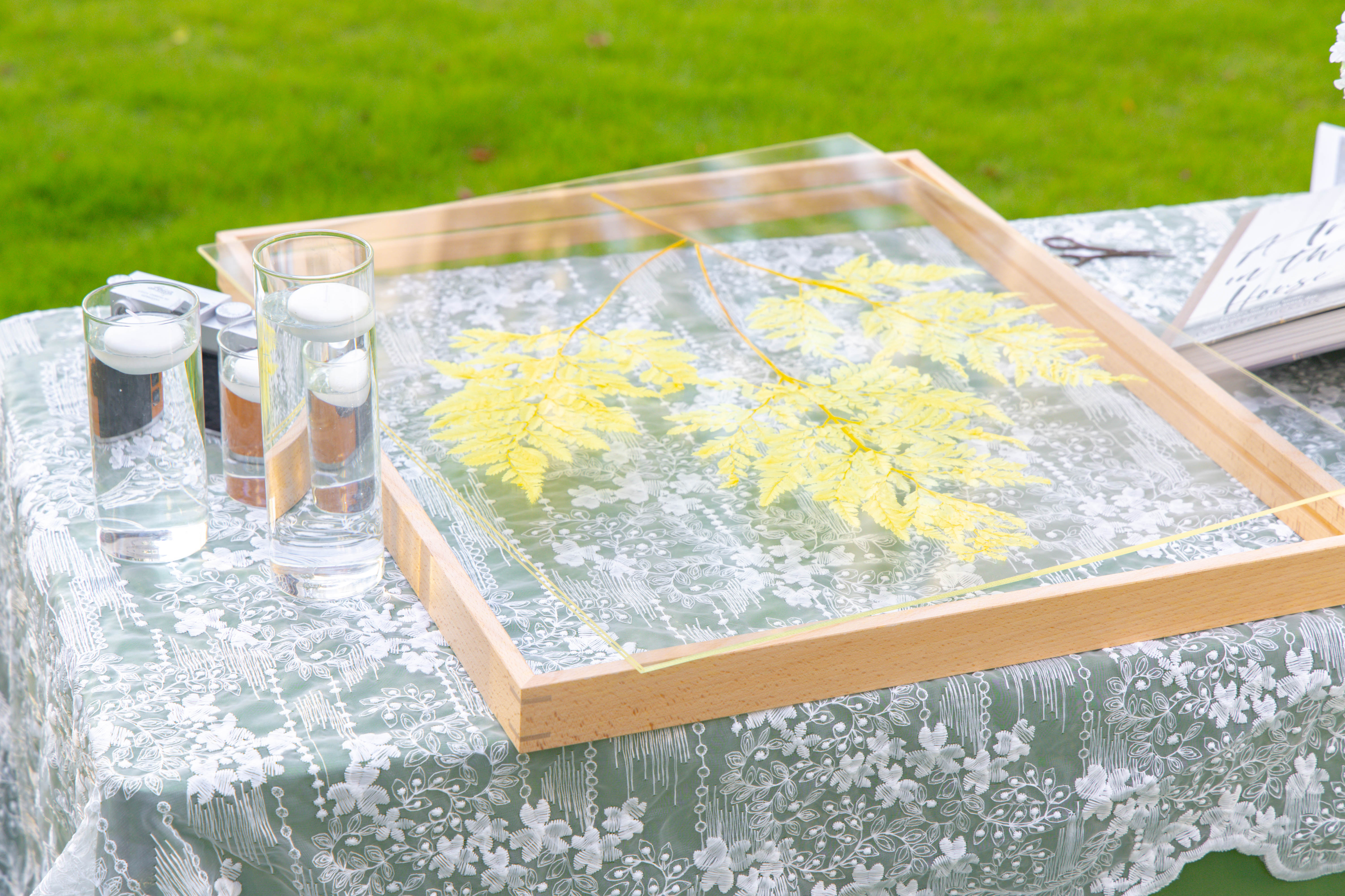 Customizable  NCYP Handmade 18x24" 20x24" Tabletop Wall Hanging Natural Wood Acrylic Artwork  Floating Frame - NCYPgarden