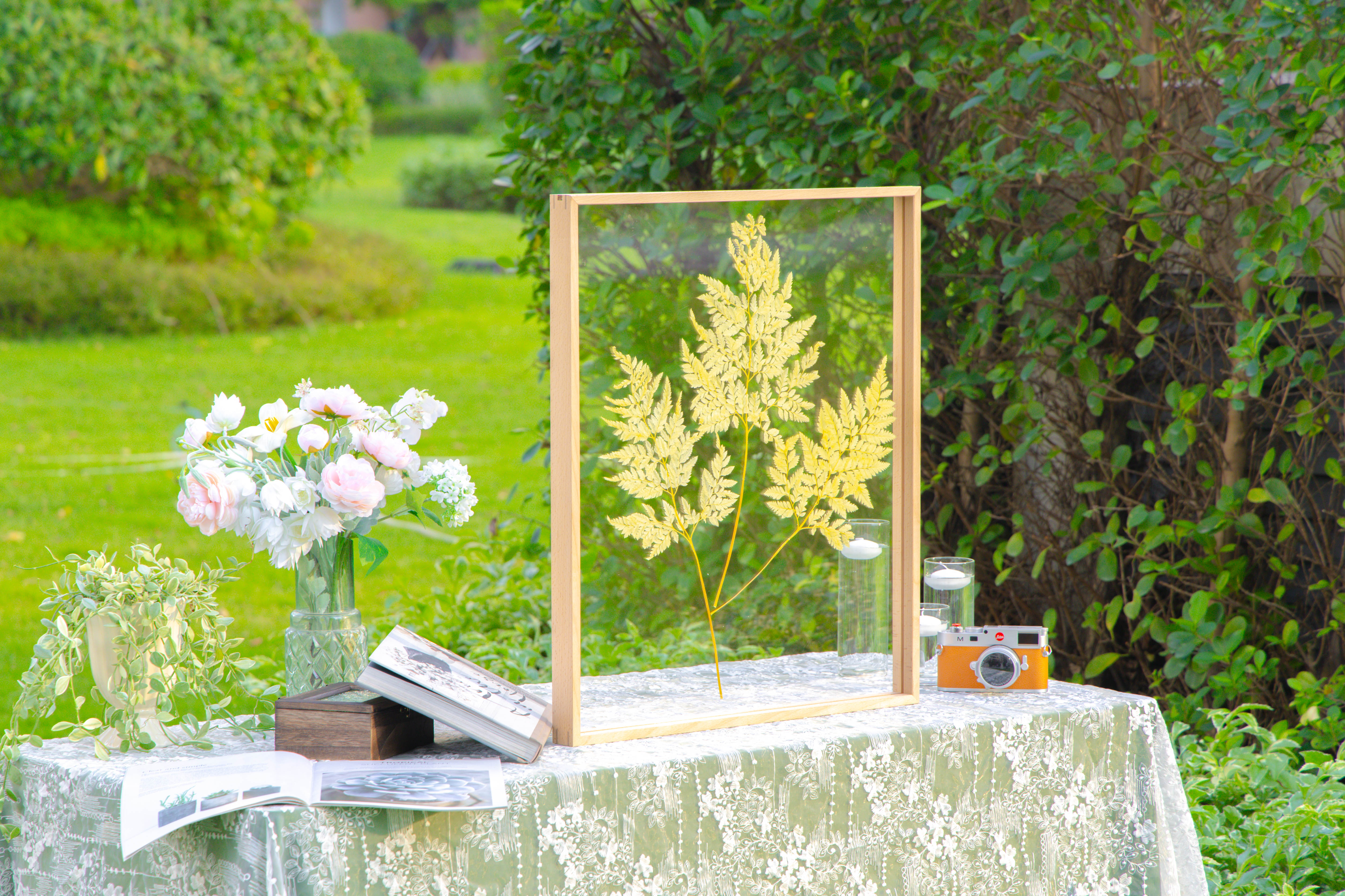 Customizable  NCYP Handmade 18x24" 20x24" Tabletop Wall Hanging Natural Wood Acrylic Artwork  Floating Frame - NCYPgarden