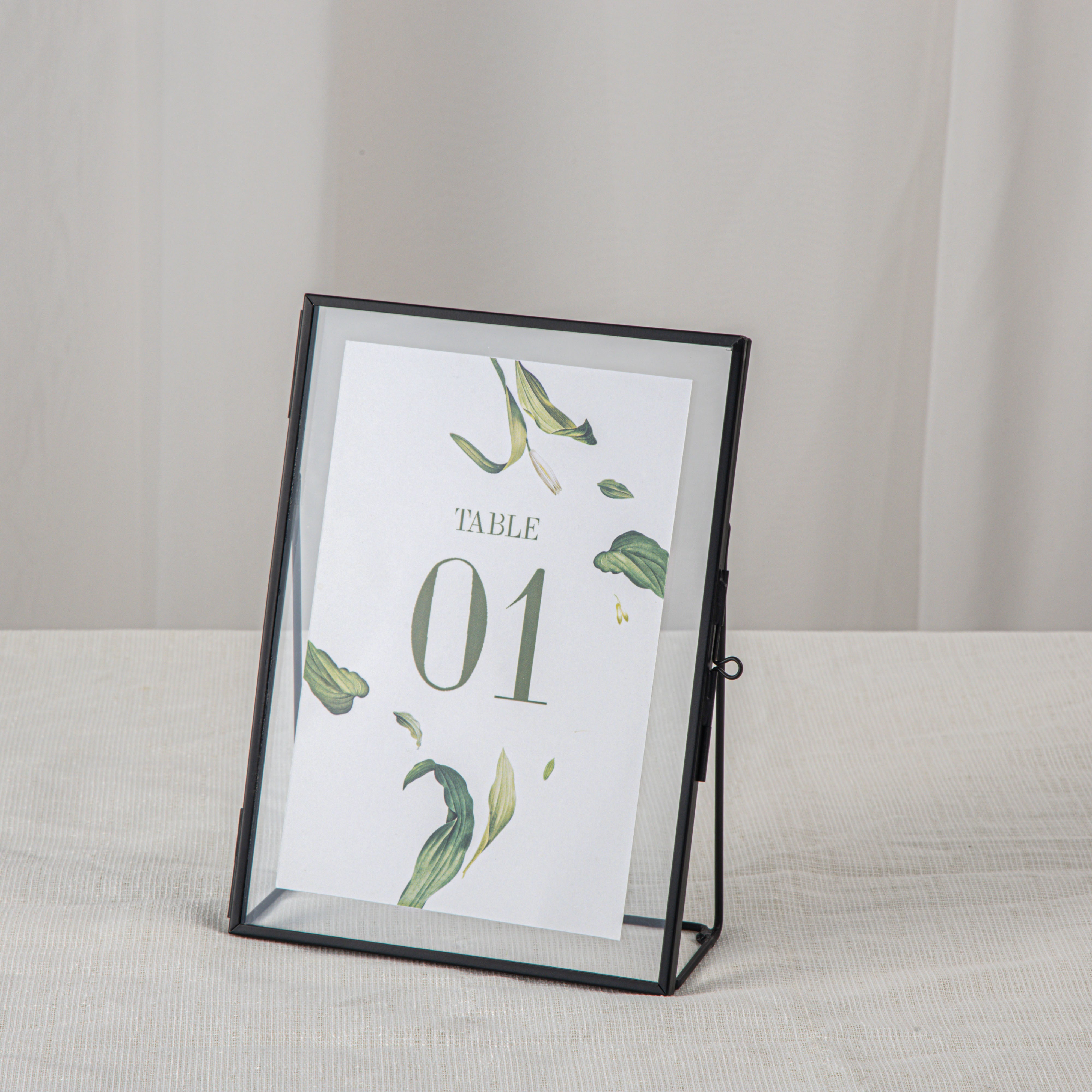 Modern Black Table Number Holder, 5X7'' Photo Picture Frame, for Outdoor Garden Wedding, Bridal Shower - NCYPgarden