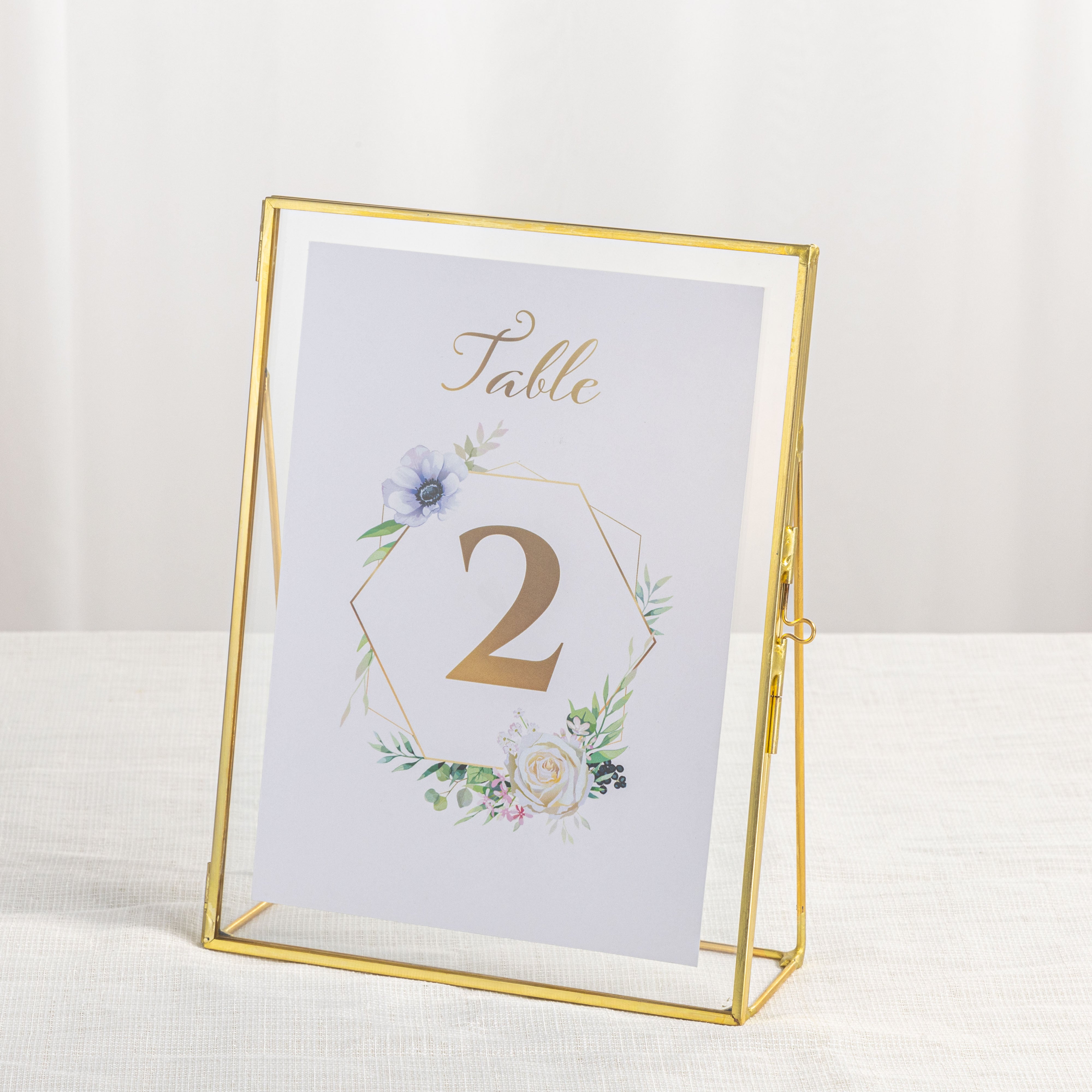 Gold Table Number Holder, 6''x8'' Wedding Photo Picture Frame, for Outdoor Garden Wedding, Bridal Shower - NCYPgarden