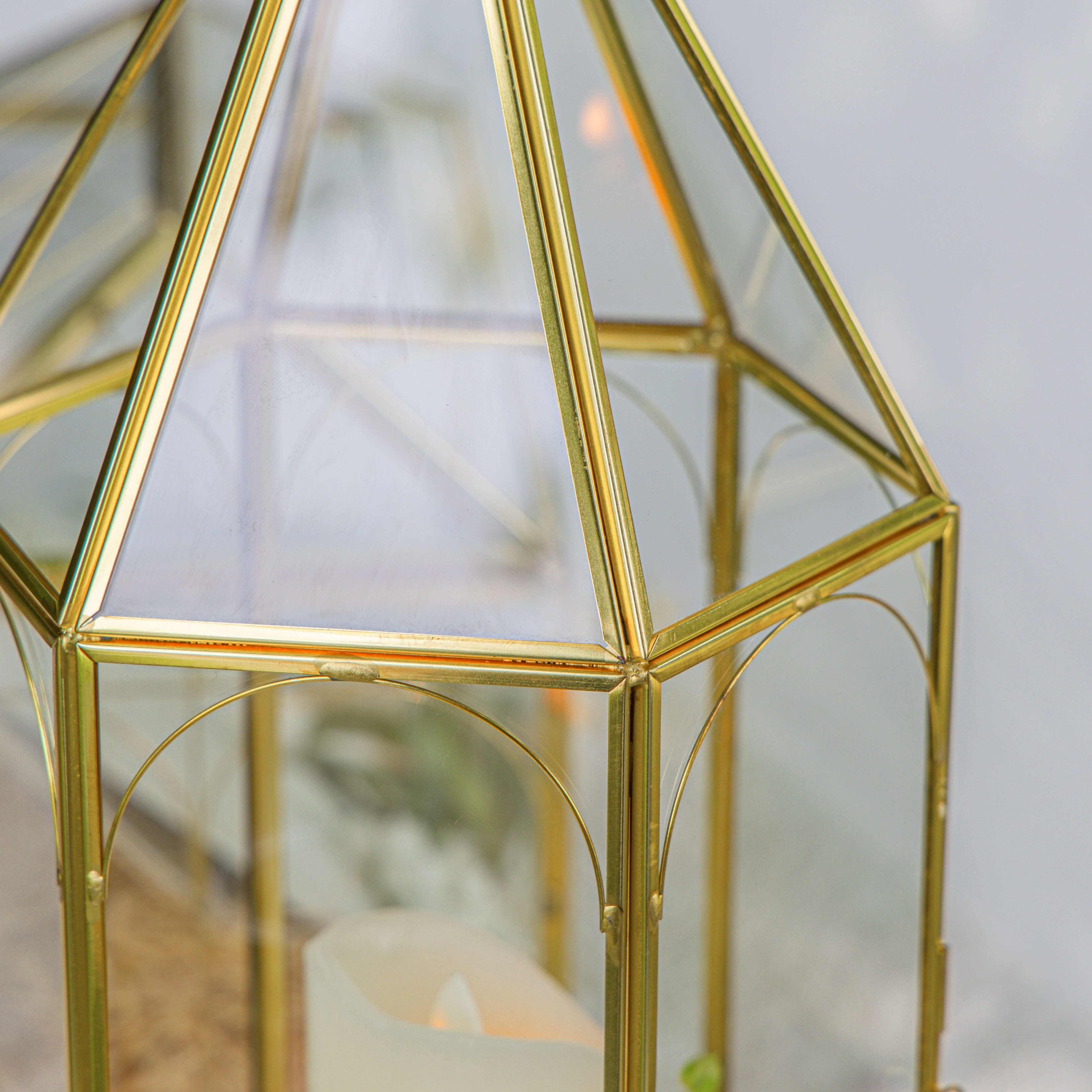 Handmade Gold Tall Tower Terrarium Glass Box for Ribbon Wands, Pens, Cancel Holder for Wedding, Reception, Wishing Well, Bridal Shower - NCYPgarden