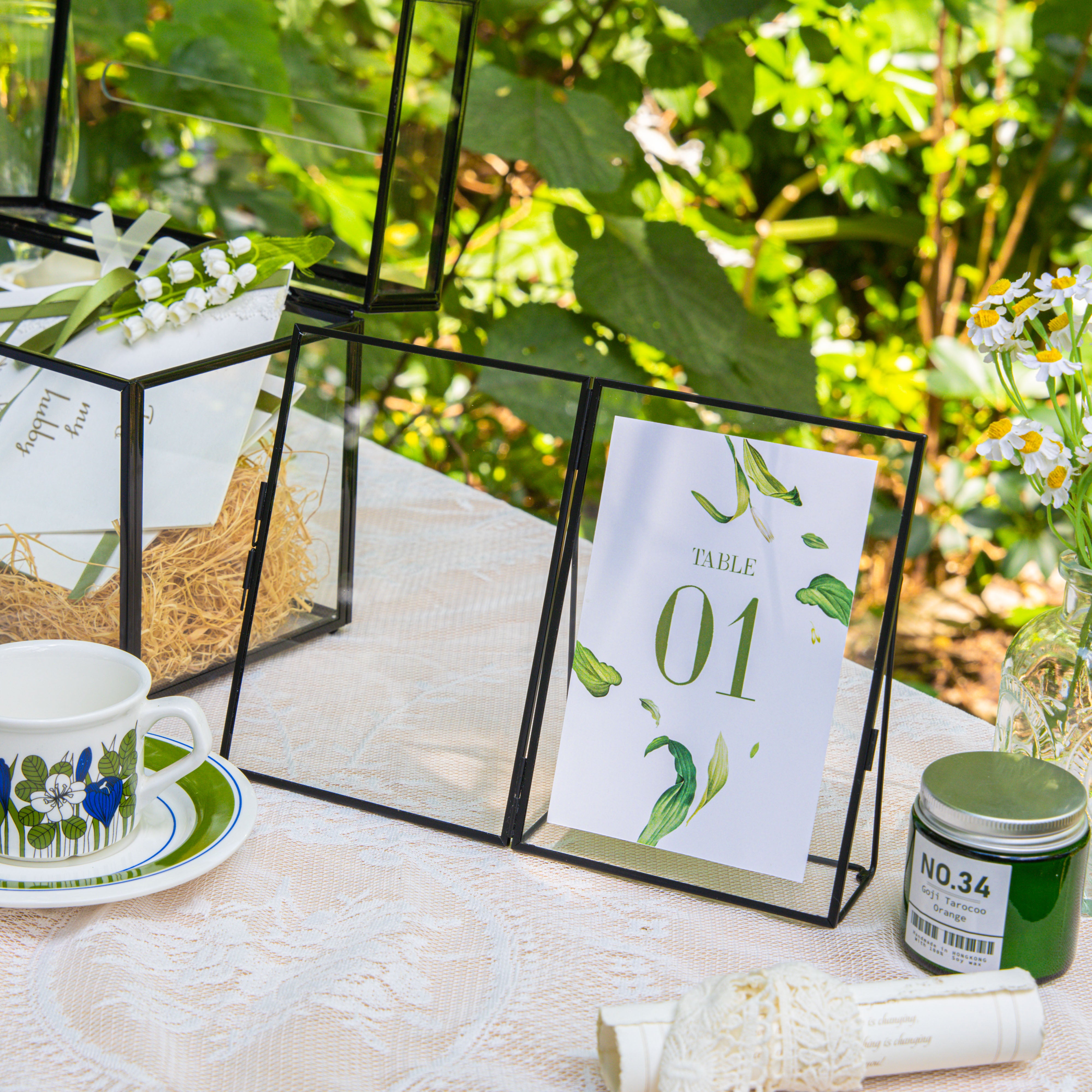 Modern Black Table Number Holder, 5X7'' Photo Picture Frame, for Outdoor Garden Wedding, Bridal Shower - NCYPgarden