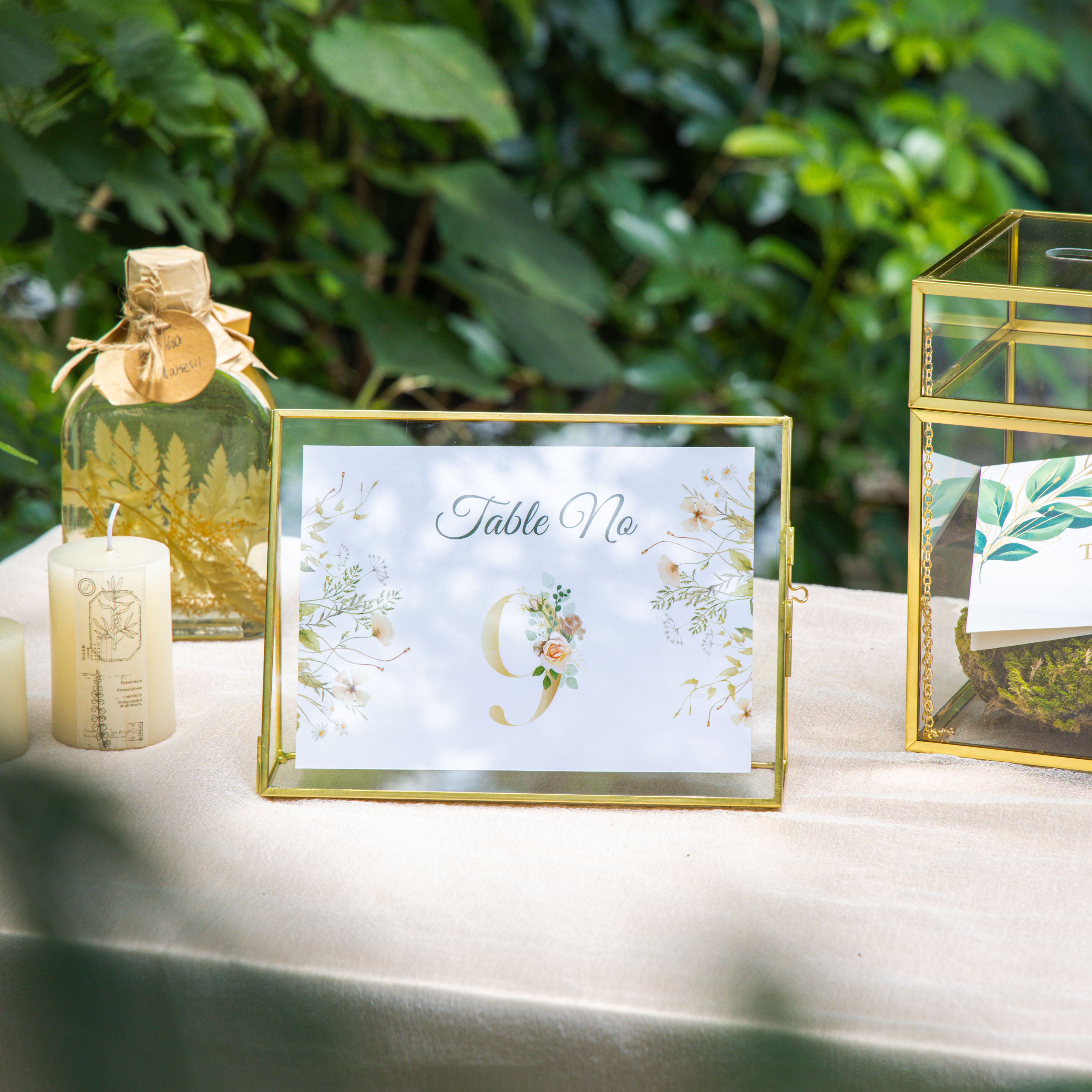 Gold Table Number Holder, 8''x6'' Wedding Photo Picture Frame, for Outdoor Garden Wedding, Bridal Shower - NCYPgarden