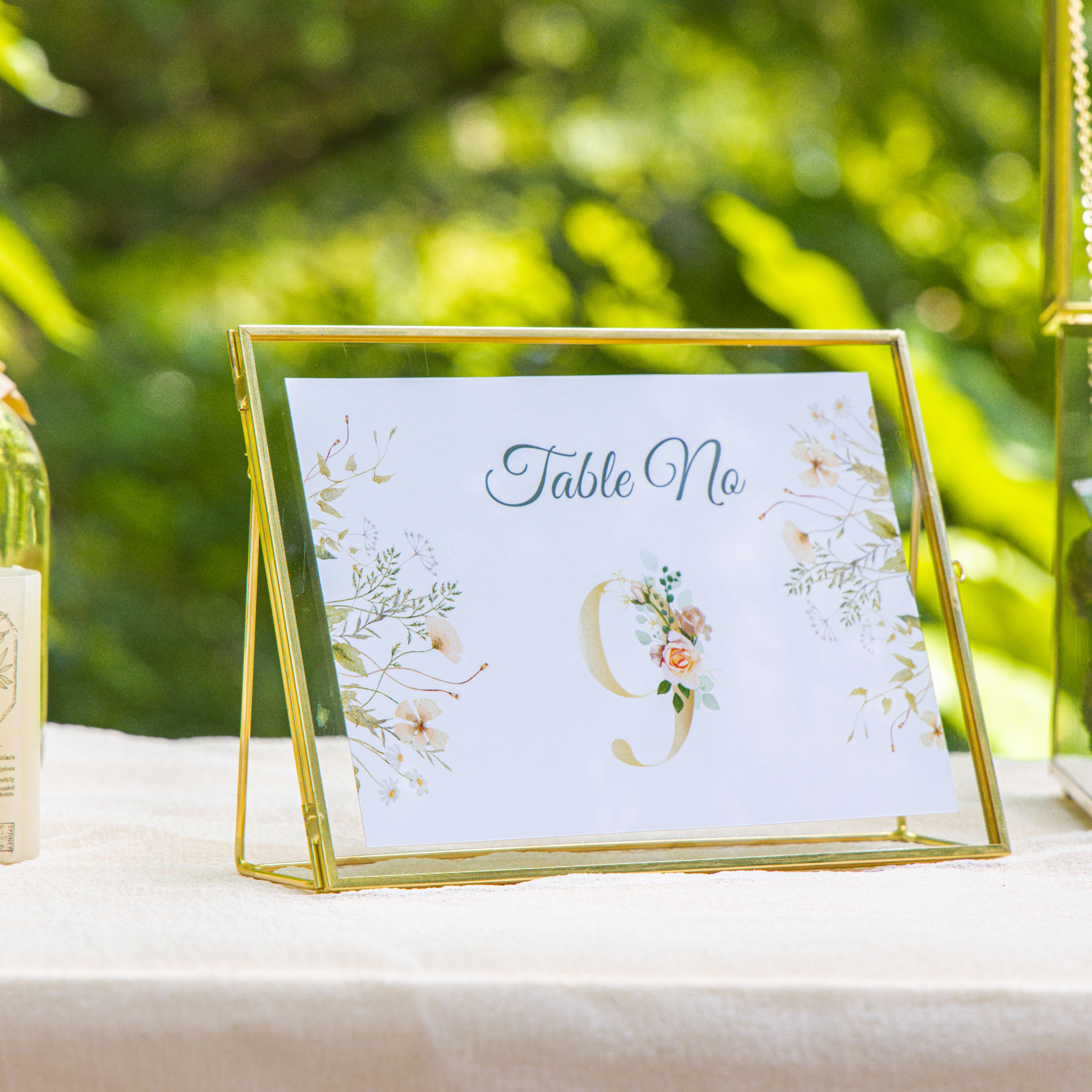 Gold Table Number Holder, 8''x6'' Wedding Photo Picture Frame, for Outdoor Garden Wedding, Bridal Shower - NCYPgarden