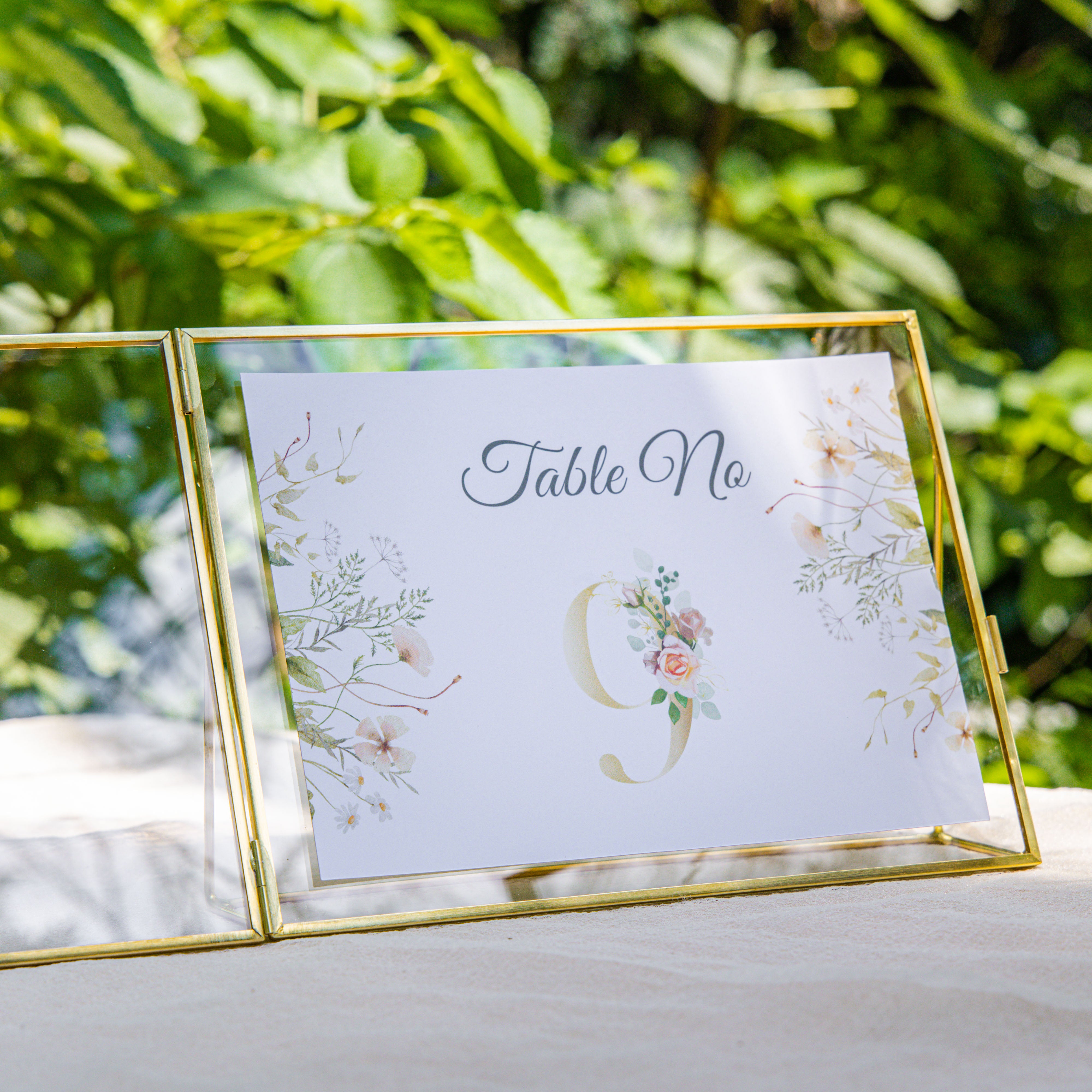 Gold Table Number Holder, 8''x6'' Wedding Photo Picture Frame, for Outdoor Garden Wedding, Bridal Shower - NCYPgarden
