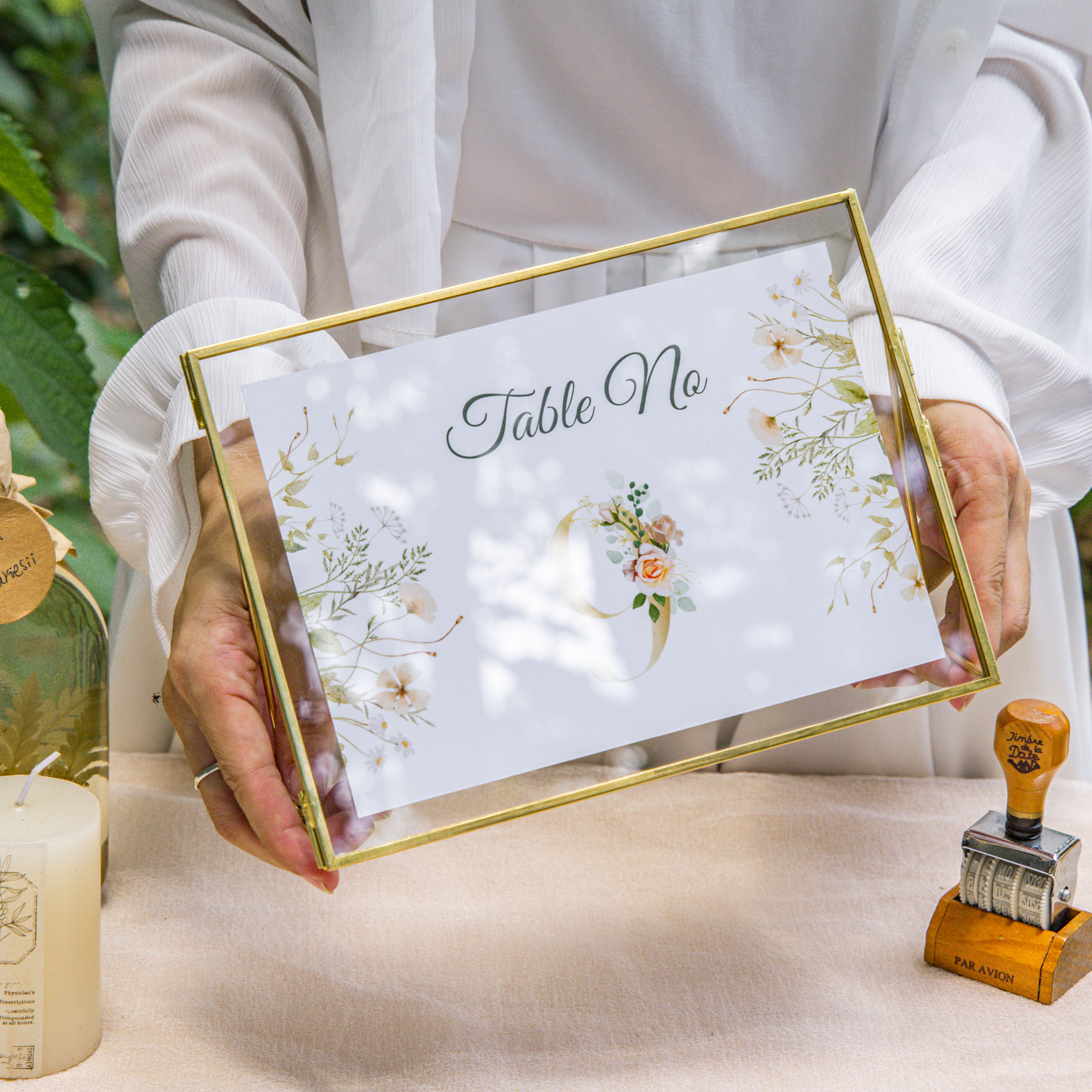 Gold Table Number Holder, 8''x6'' Wedding Photo Picture Frame, for Outdoor Garden Wedding, Bridal Shower - NCYPgarden