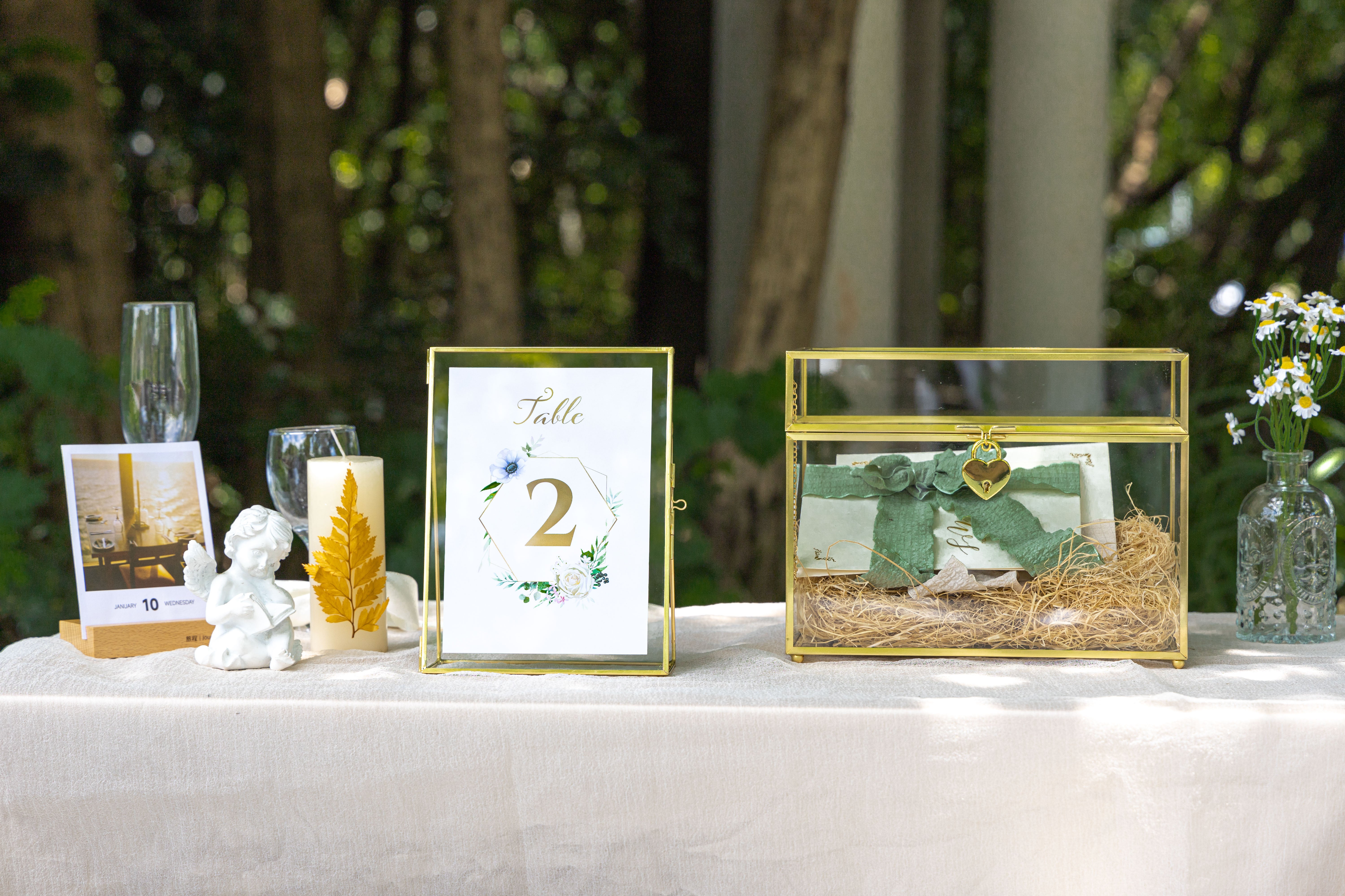 Gold Table Number Holder, 6''x8'' Wedding Photo Picture Frame, for Outdoor Garden Wedding, Bridal Shower - NCYPgarden