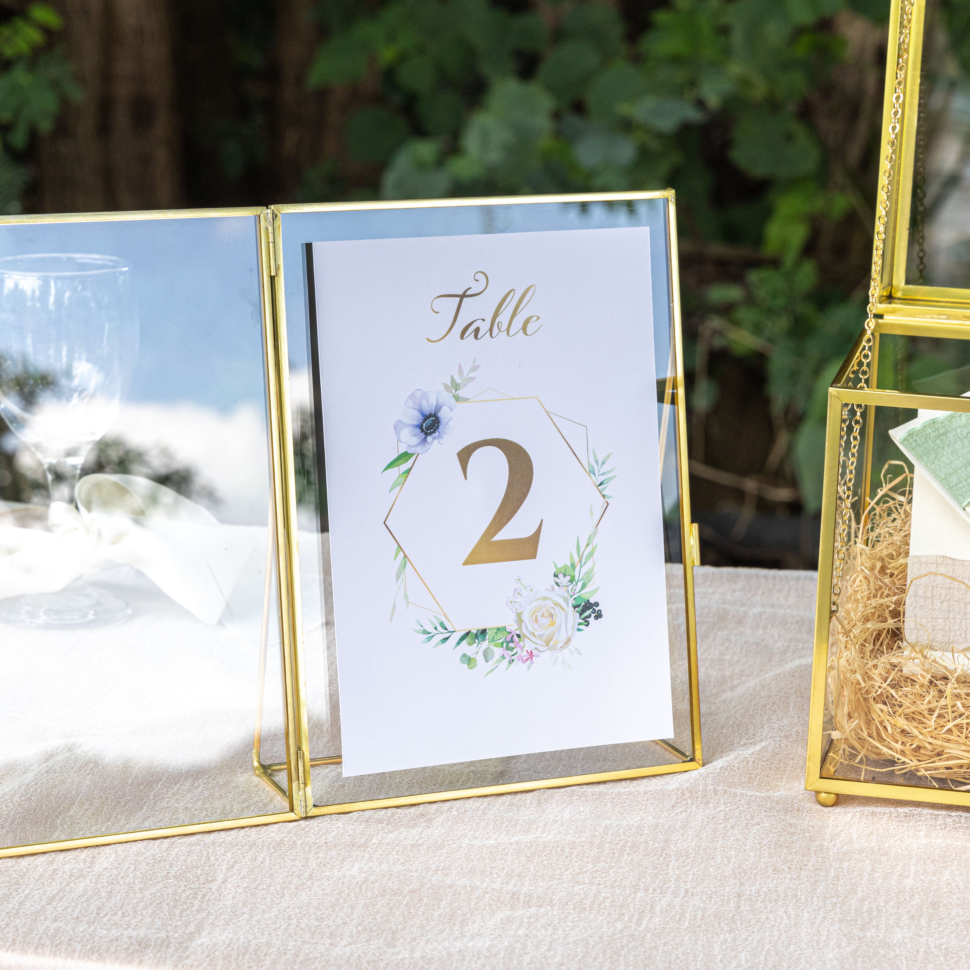 NCYP Tabletop Gold 5x7, 6x8 5.5x7 Brass Glass Photo Picture Display Frame - NCYPgarden