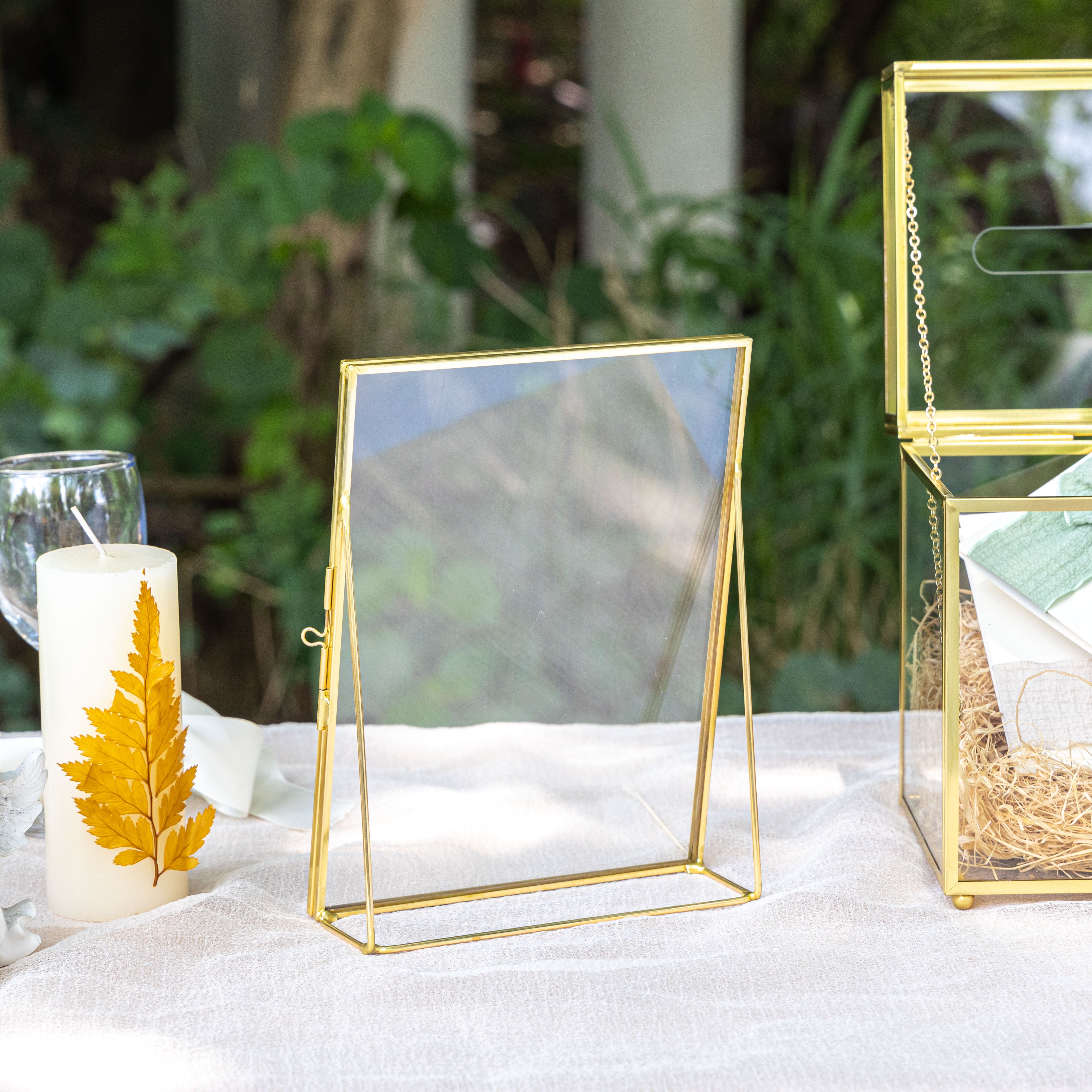 Gold Table Number Holder, 6''x8'' Wedding Photo Picture Frame, for Outdoor Garden Wedding, Bridal Shower - NCYPgarden