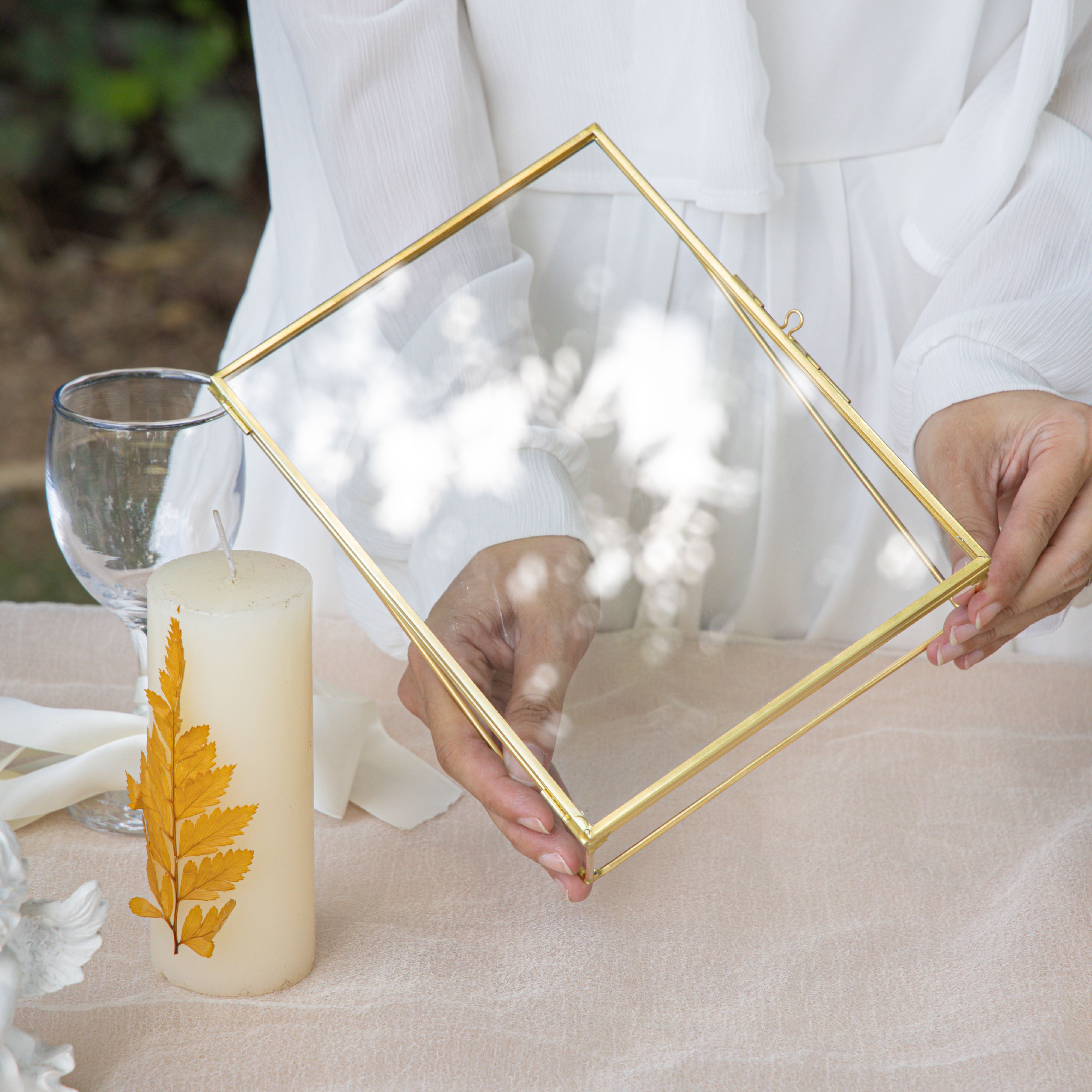 Gold Table Number Holder, 6''x8'' Wedding Photo Picture Frame, for Outdoor Garden Wedding, Bridal Shower - NCYPgarden