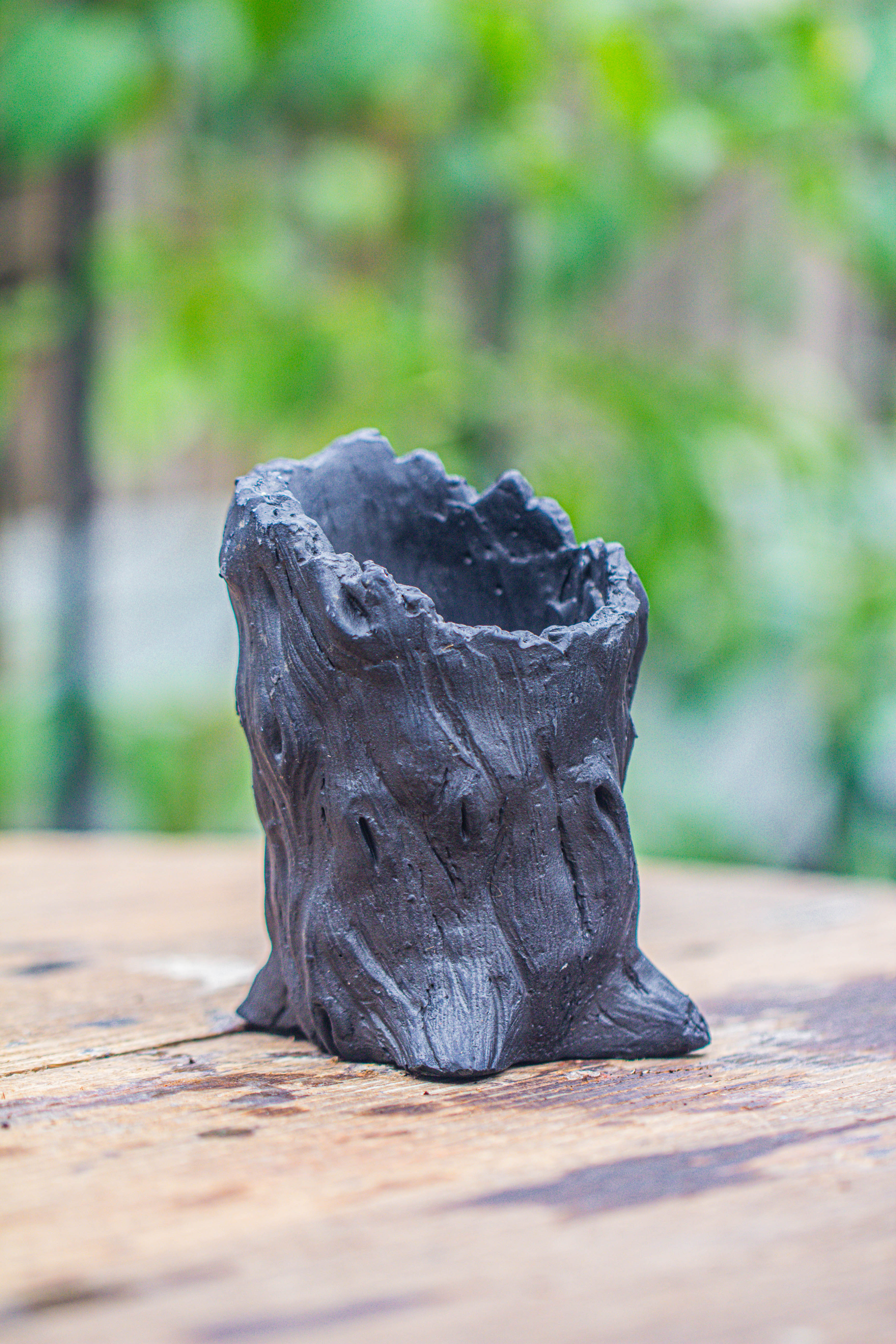 small black tree stump like planter, for terrarium, microlandscape - NCYPgarden