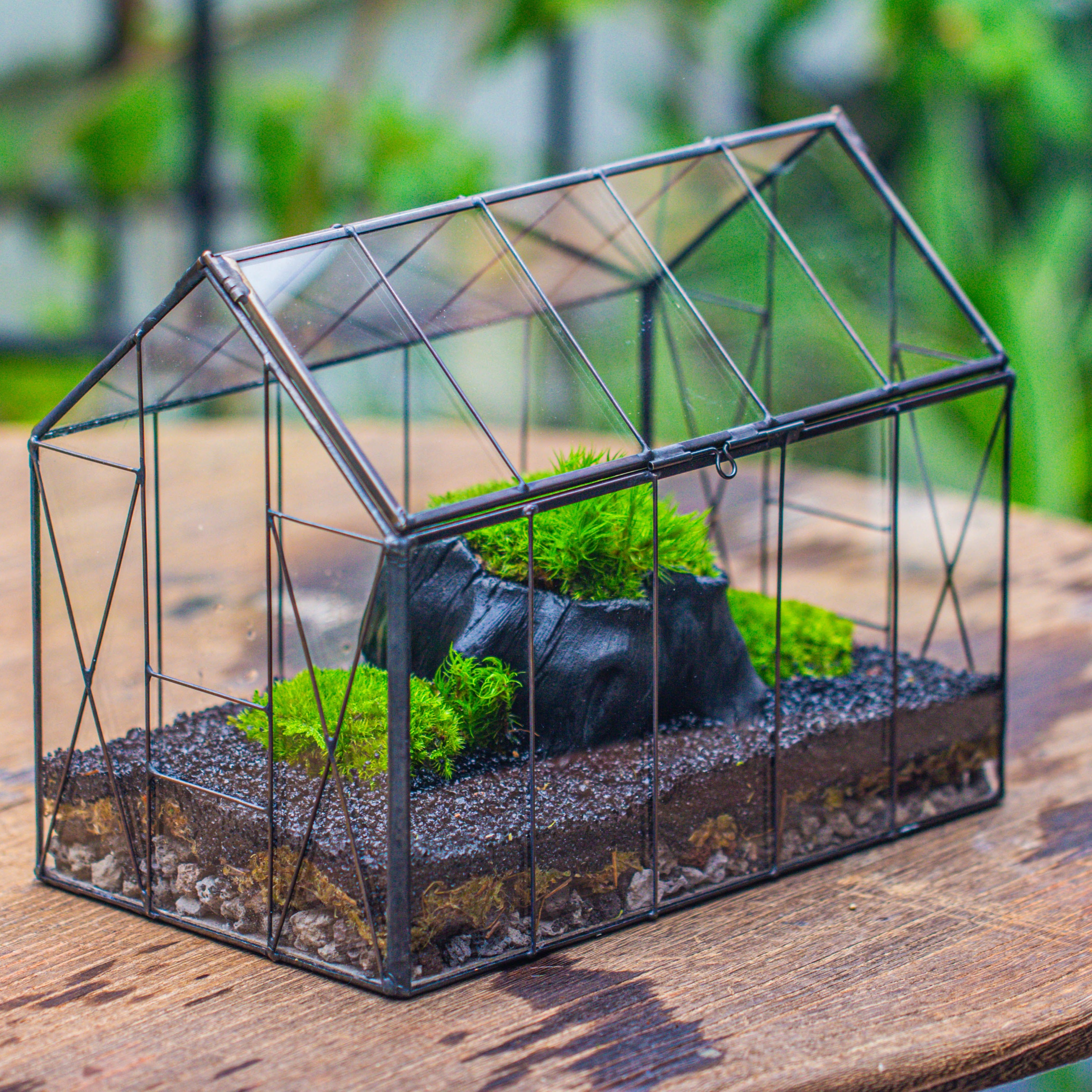 房子上开门 谷仓 黑树桩 - NCYPgarden