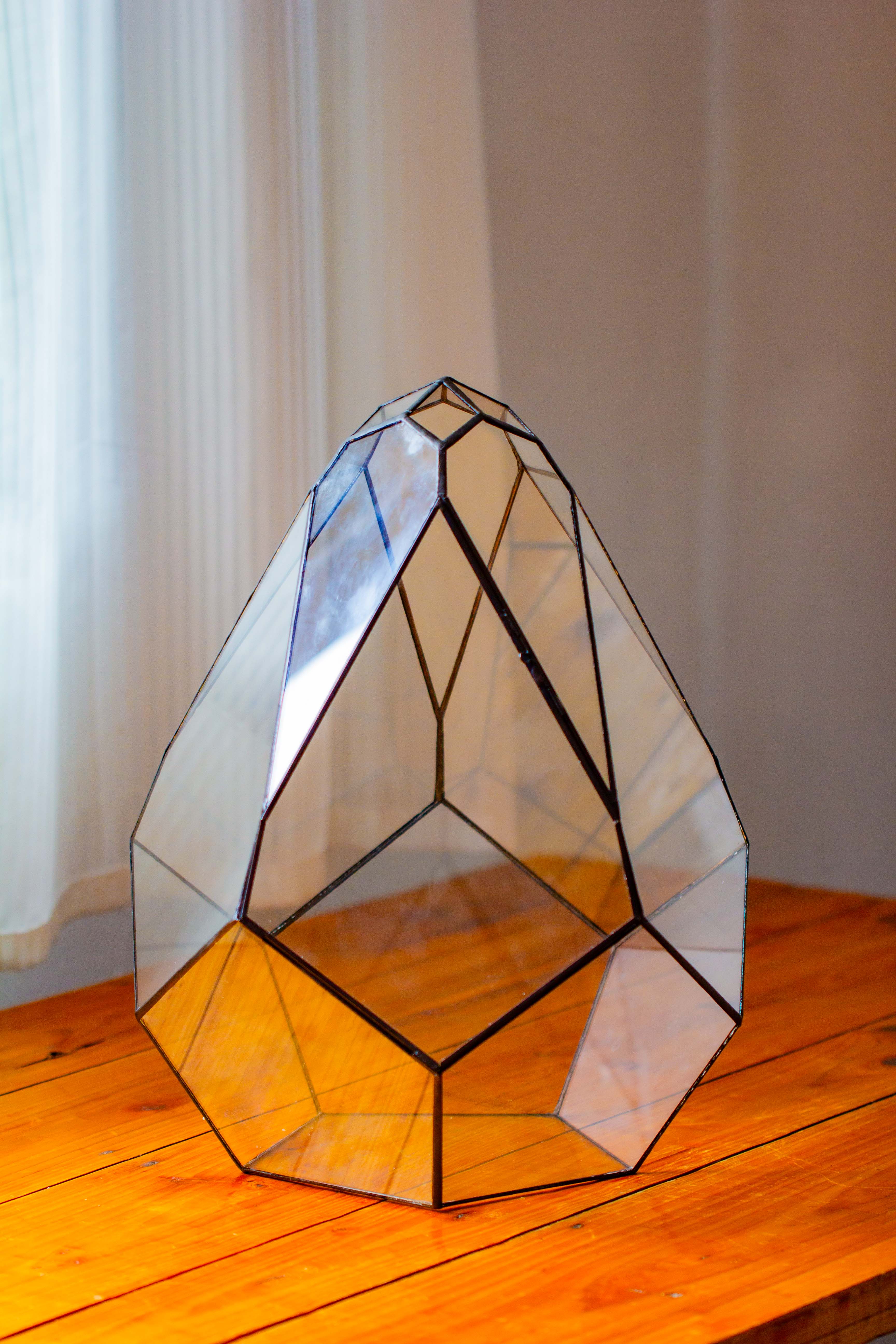 16" Large Teardrop Geometric Terrarium, close - NCYPgarden