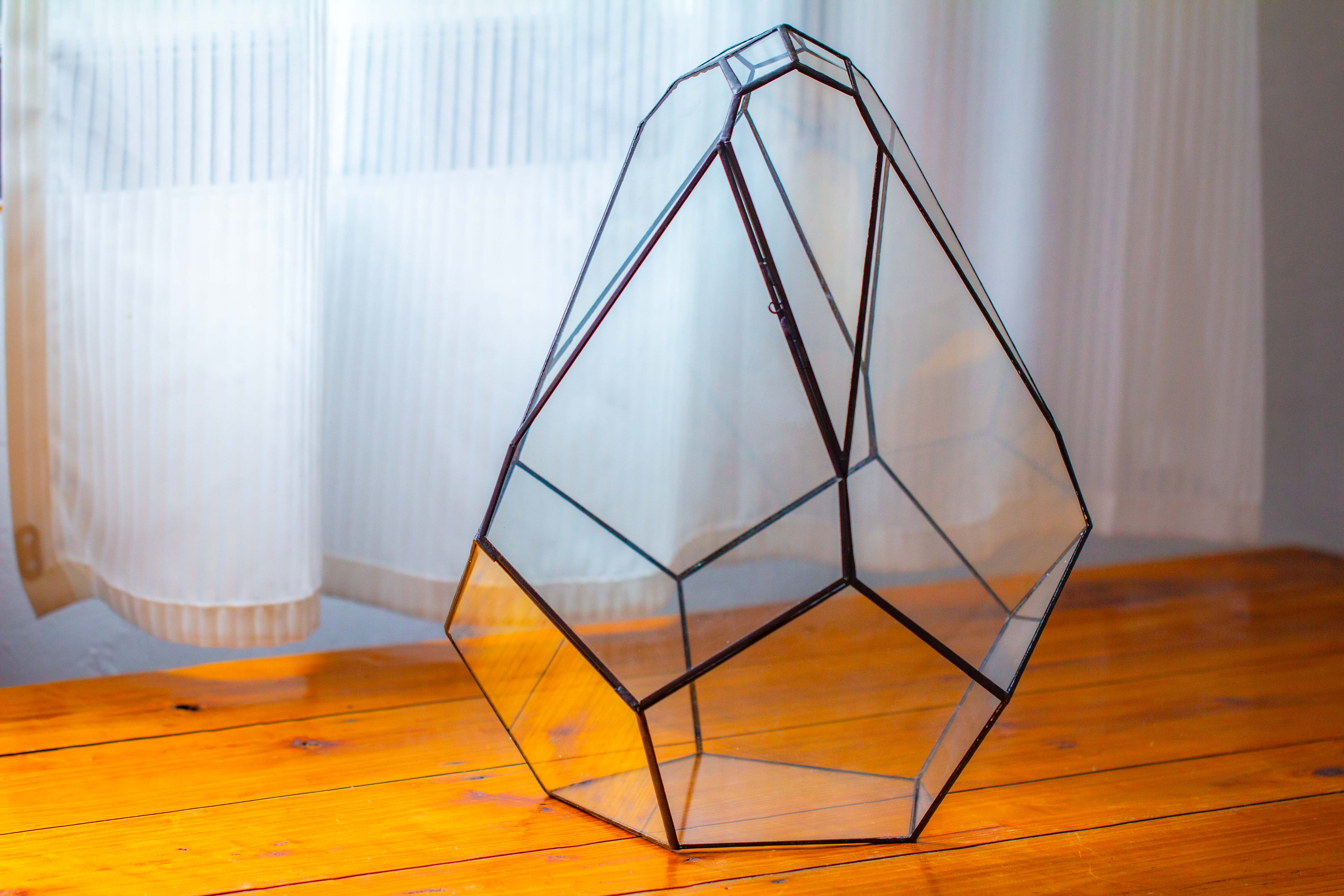 16" Large Teardrop Geometric Terrarium, close - NCYPgarden