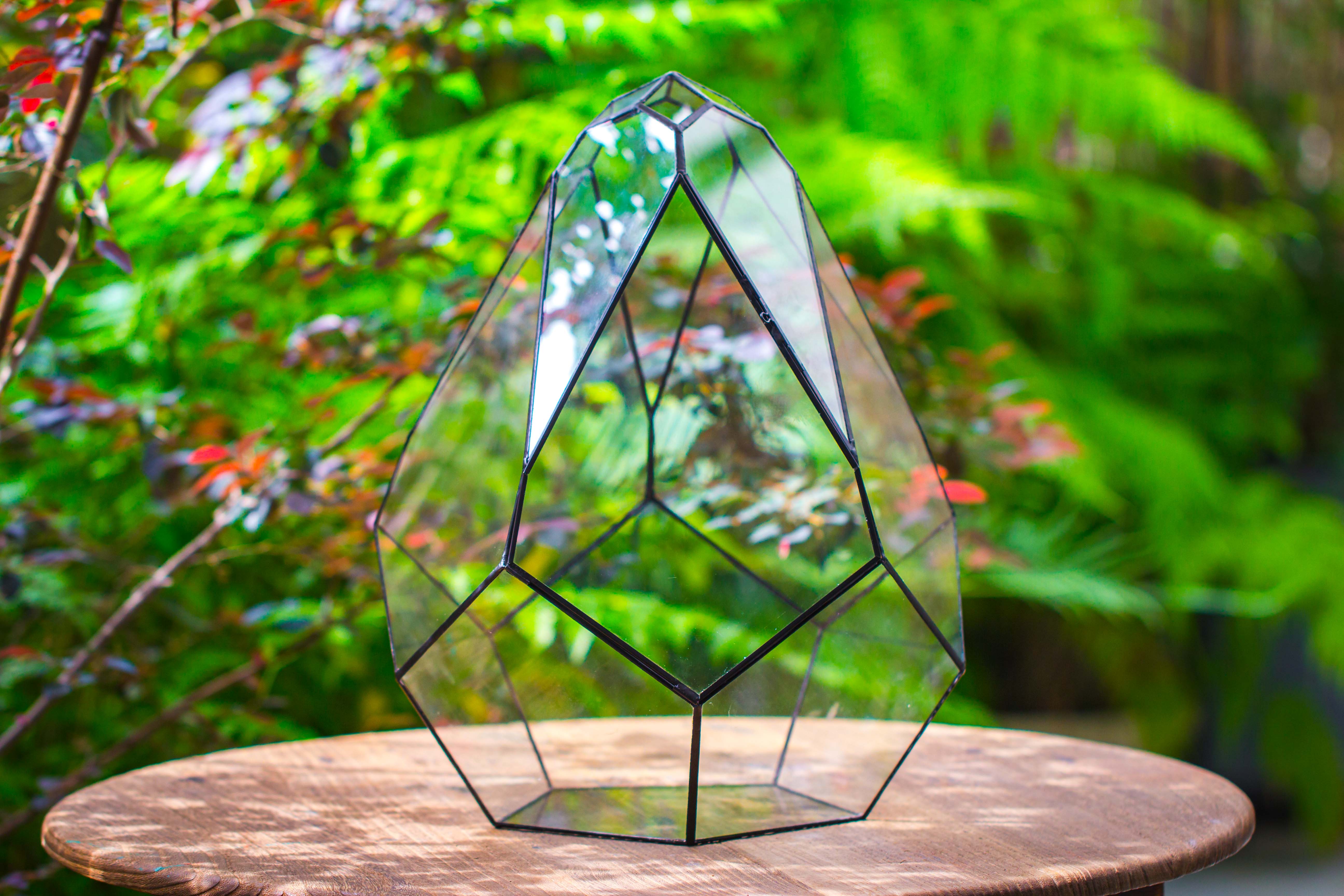 16" Large Teardrop Geometric Terrarium, close - NCYPgarden