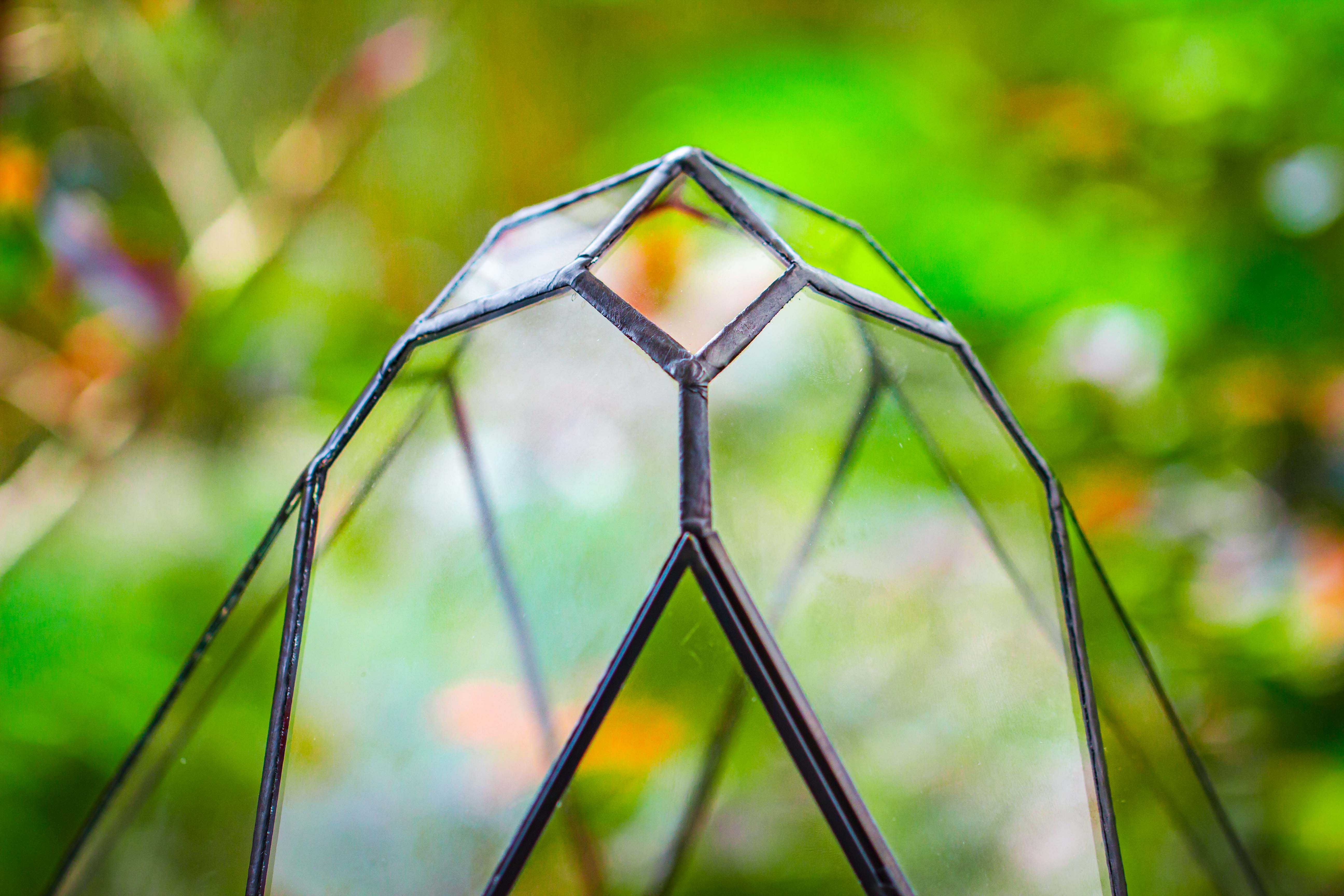 16" Large Teardrop Geometric Terrarium, close - NCYPgarden