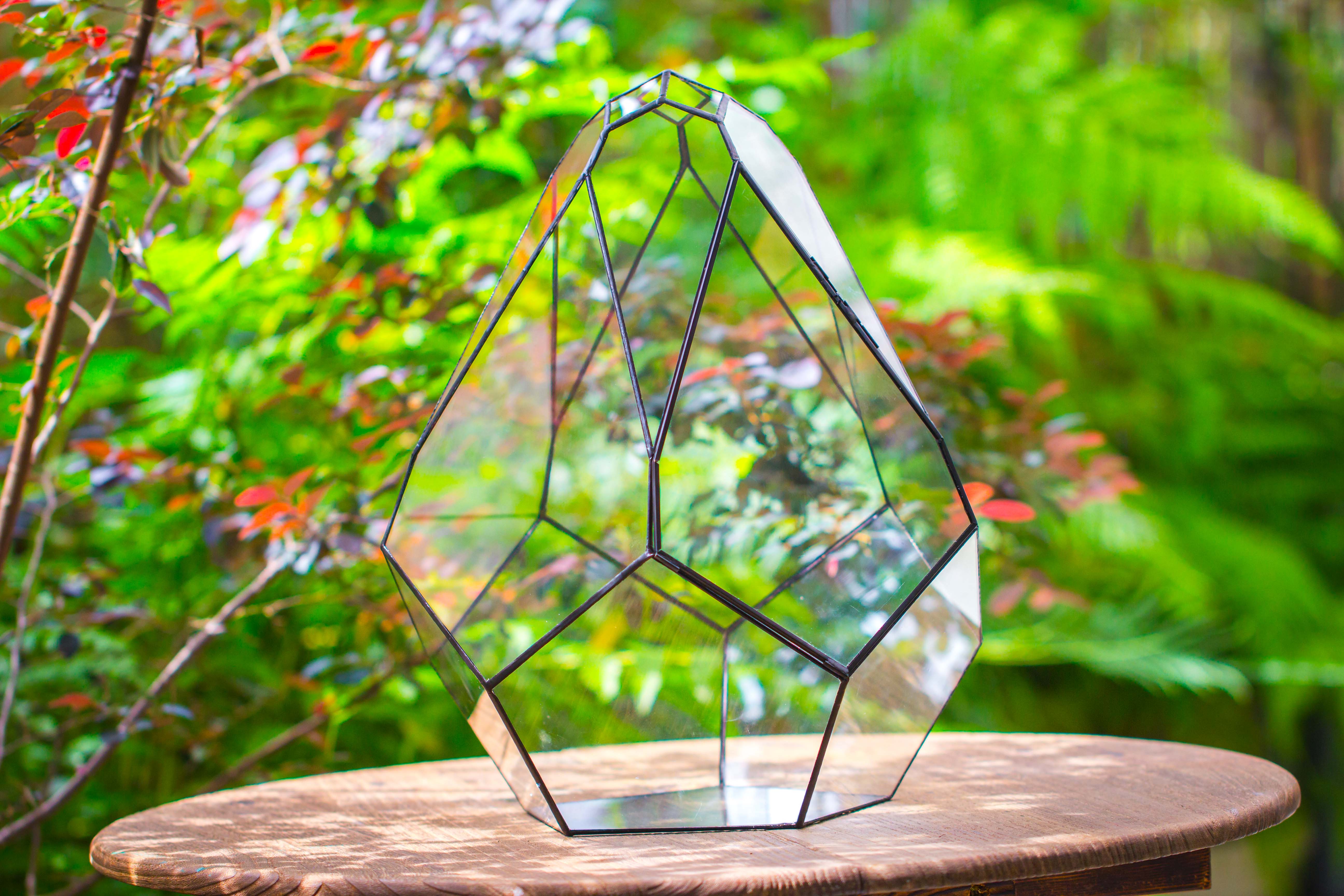 16" Large Teardrop Geometric Terrarium, close - NCYPgarden
