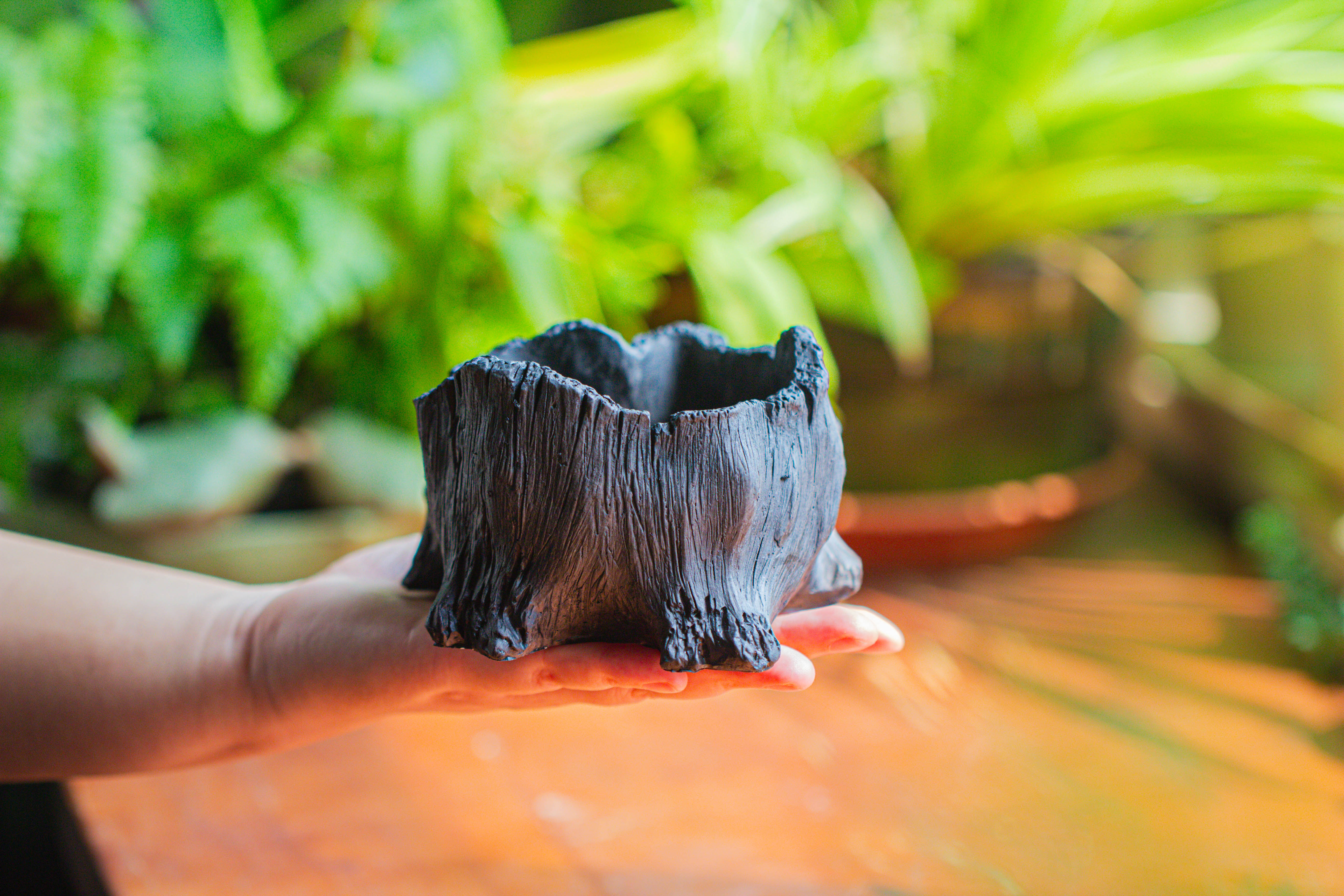 small black tree stump like planter, for terrarium, microlandscape - NCYPgarden