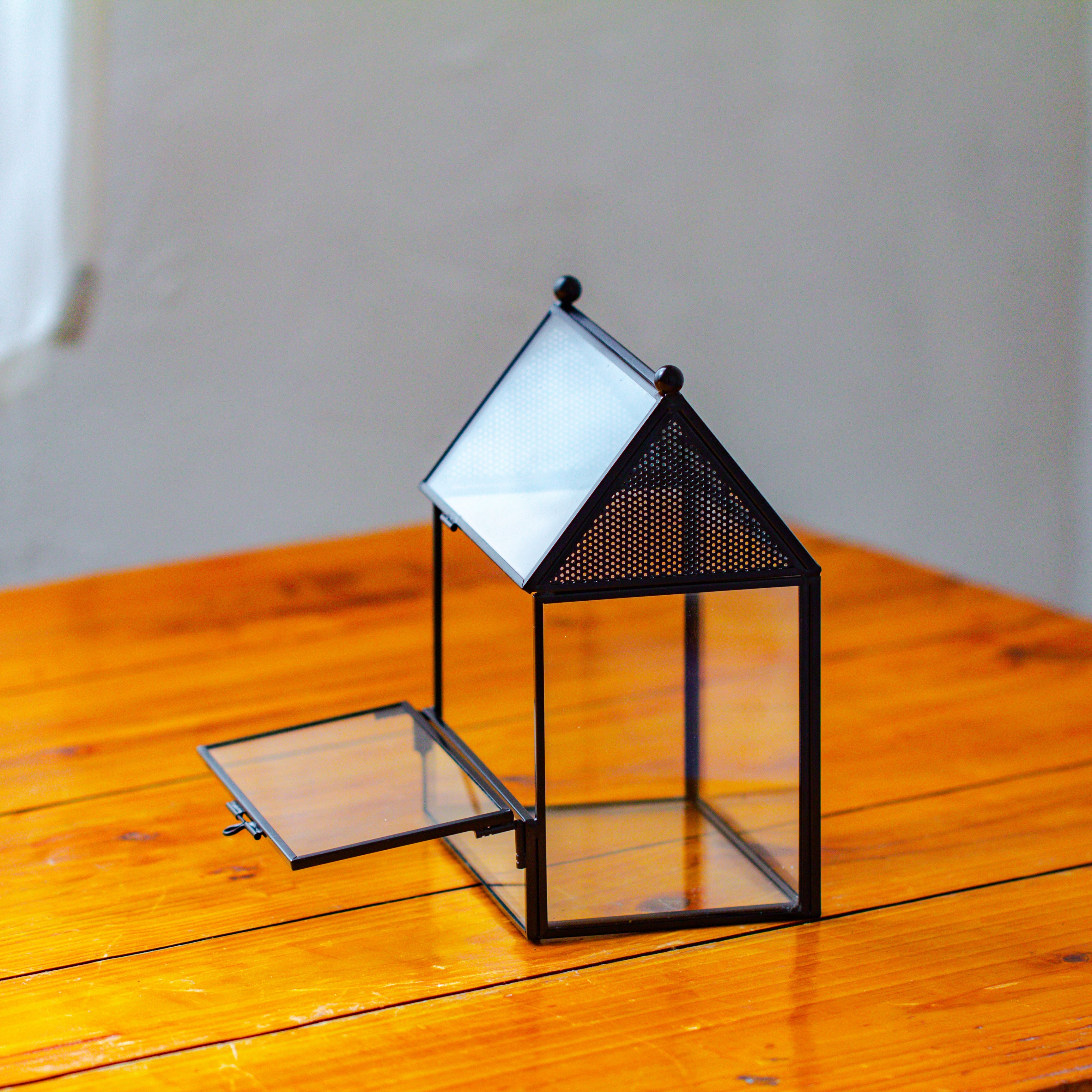 Simplified Mini House Shape Glass Geometric Terrarium for Jumping spider - NCYPgarden