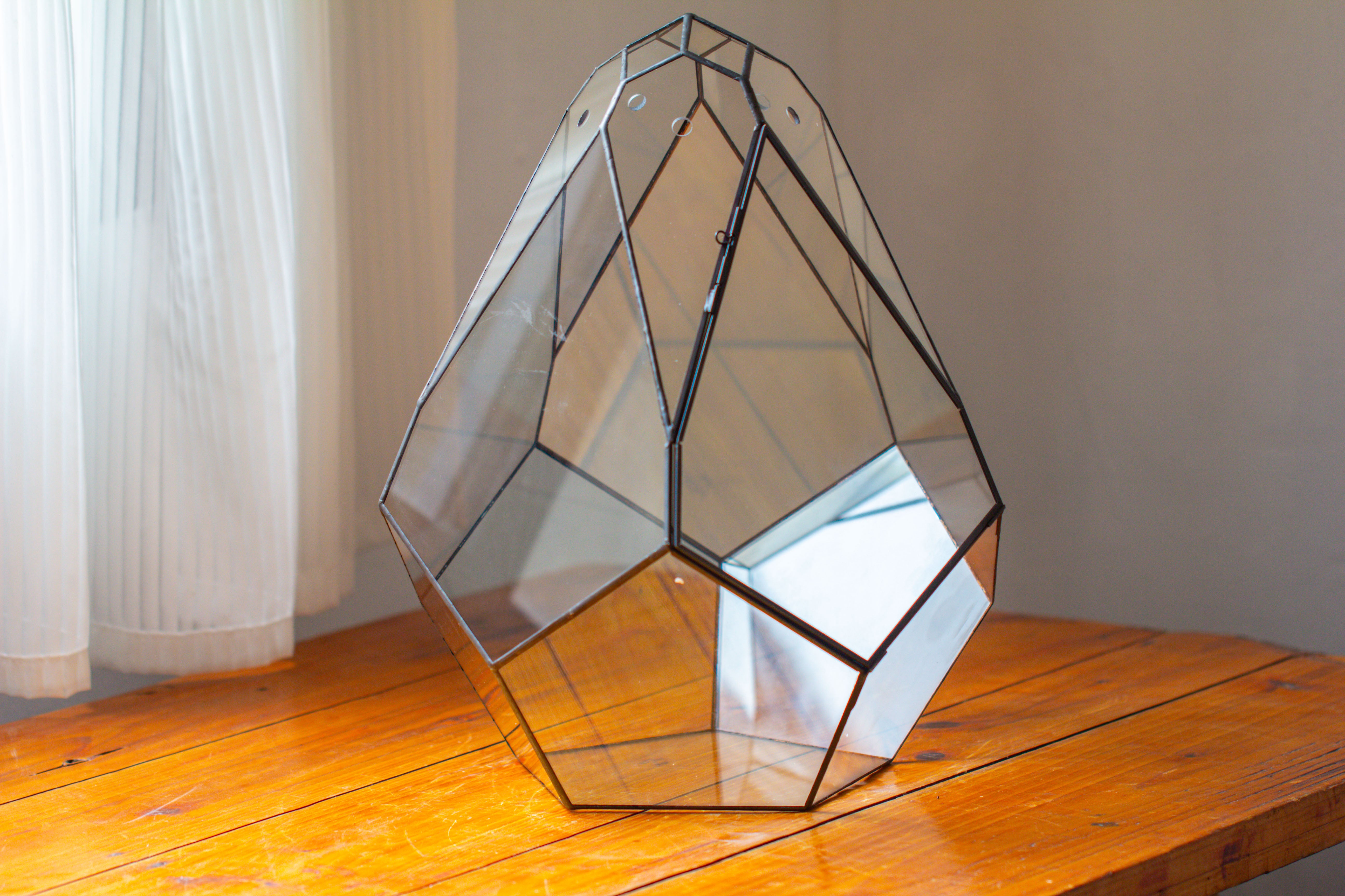 16" Large Teardrop Geometric Terrarium, close - NCYPgarden