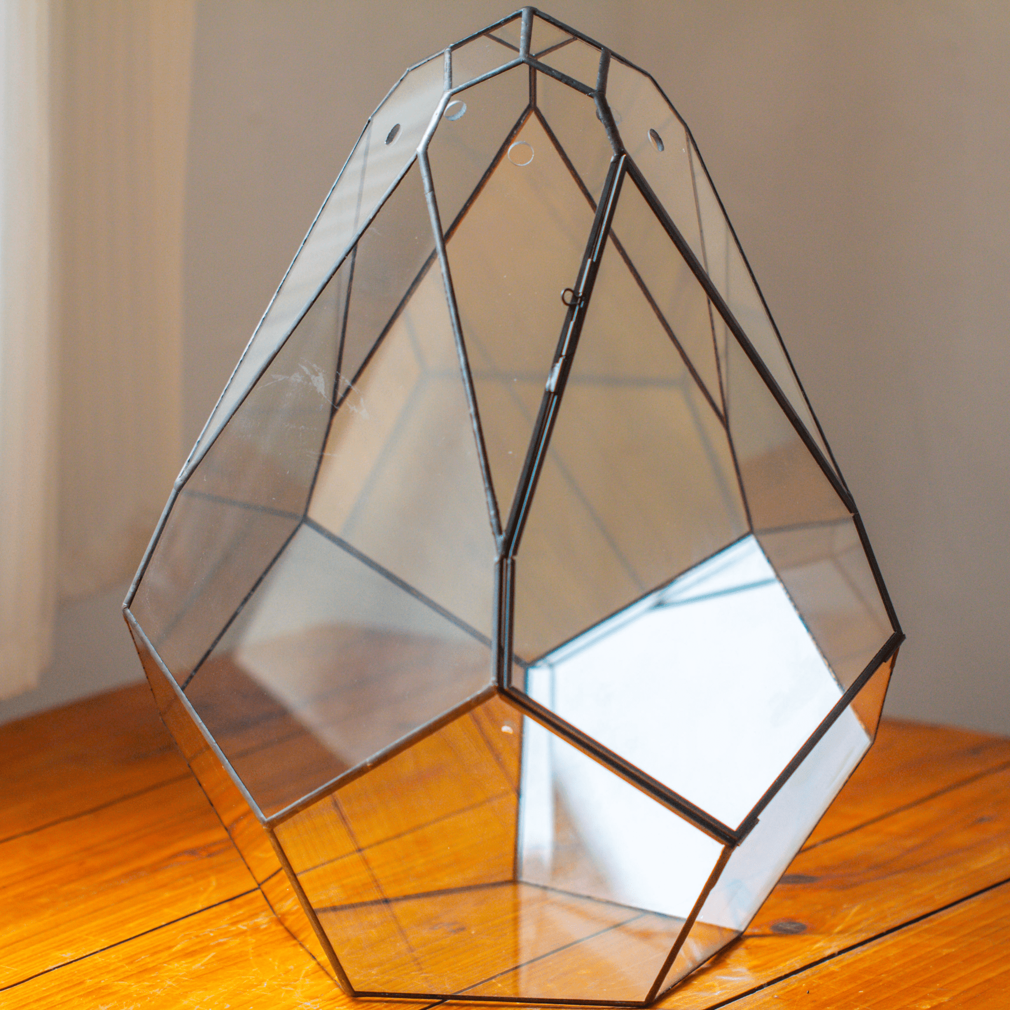 16" Large Teardrop Geometric Terrarium, close，With ventilation holes PG06D3 - NCYPgarden