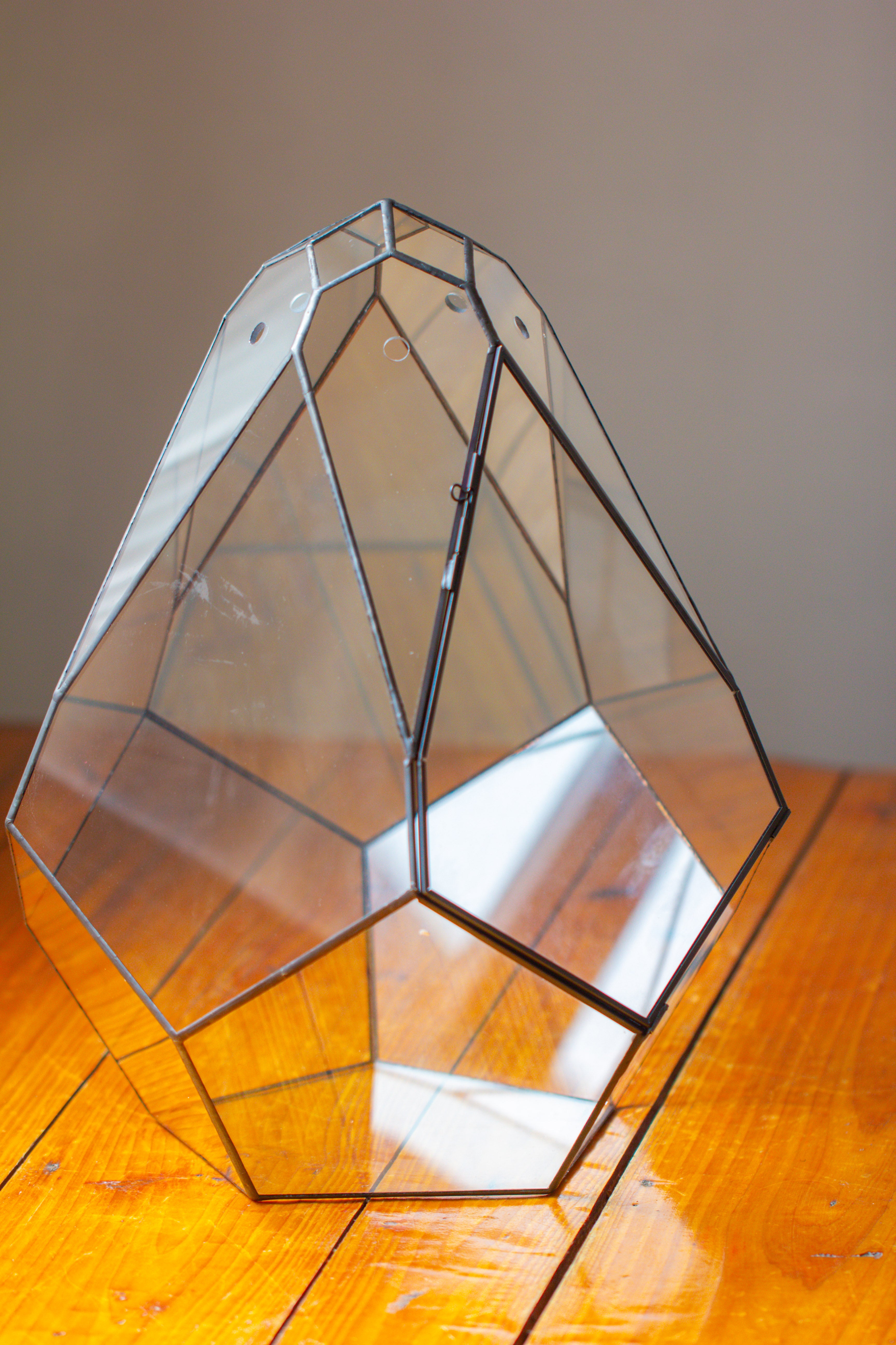 16" Large Teardrop Geometric Terrarium, close - NCYPgarden