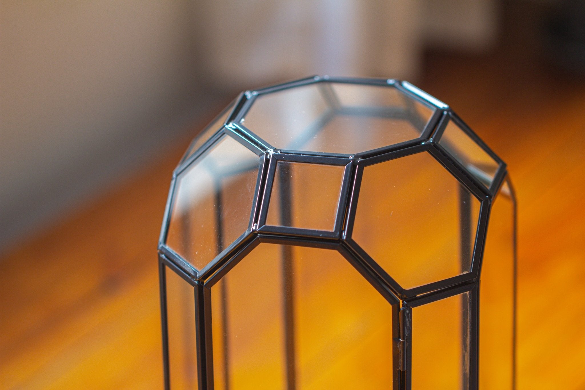 Vintage Tall Octagon Geometric Glass Terrarium , 12.6" , close, suitable for tall plants, orchid, small begonia Pitcher, Micro landscape - NCYPgarden