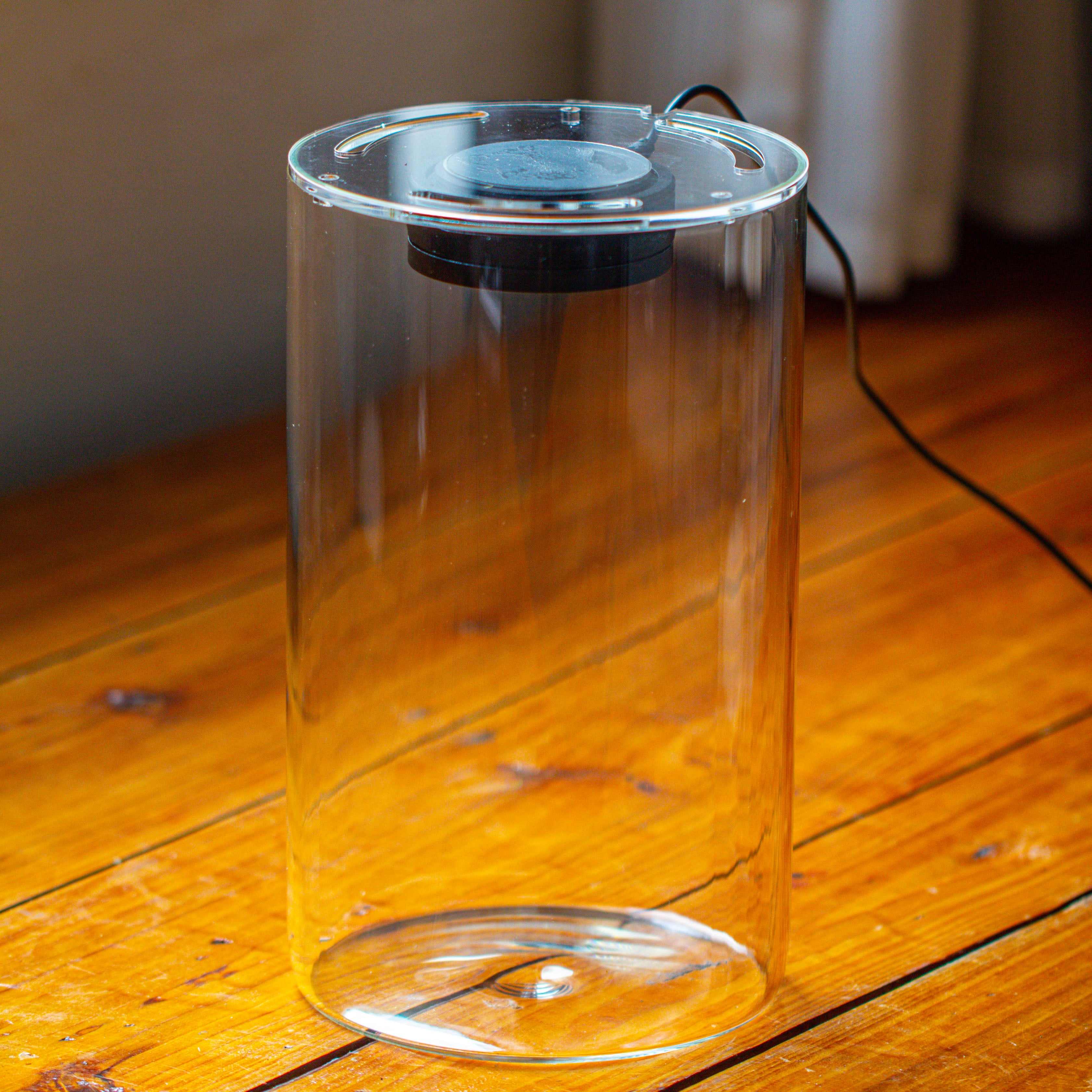 Medium Cylinder Terrarium with LED Grow Lamp, Acrylic Lid Set for Bog, Carnivorous plants -15x25cm - NCYPgarden