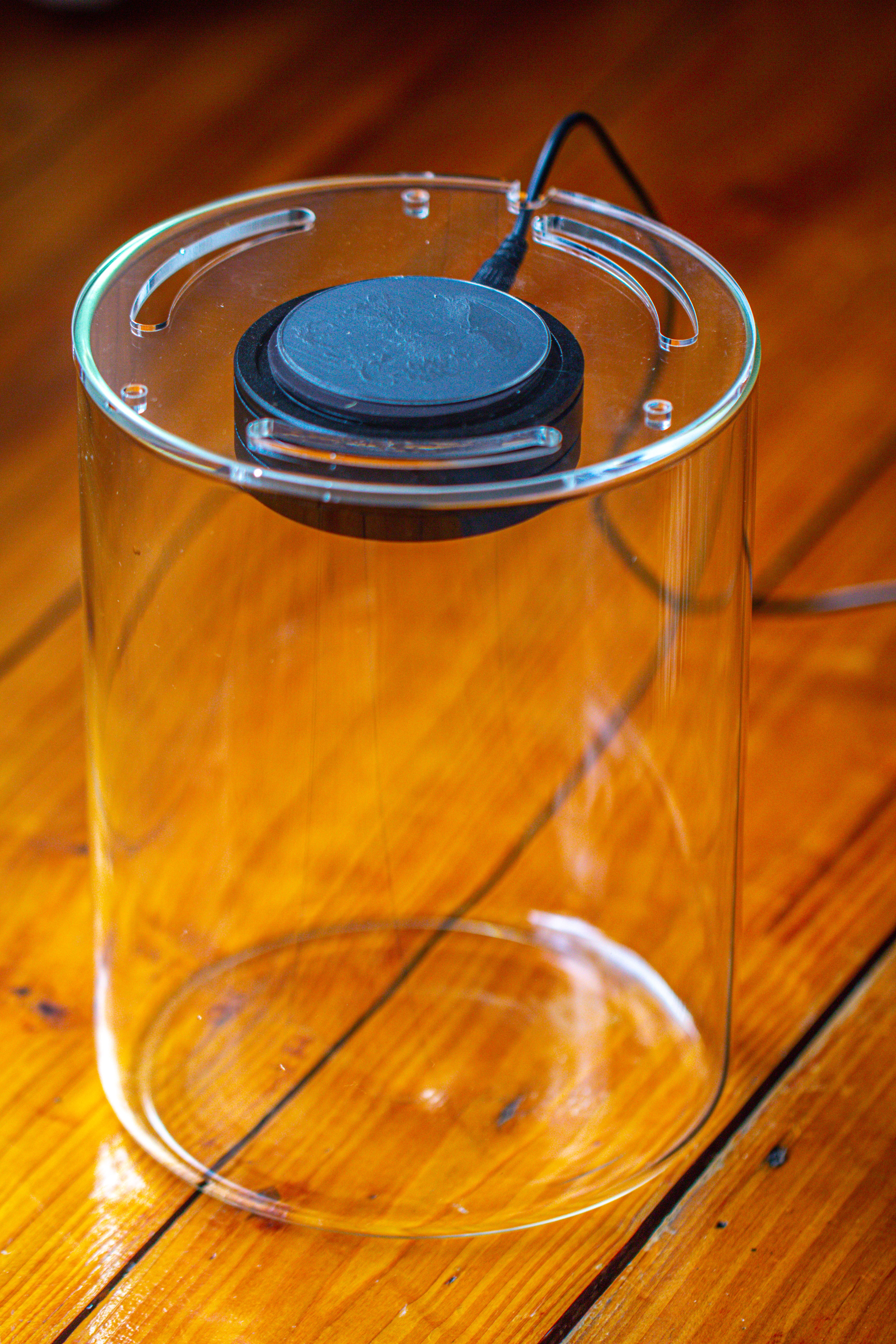 Small Cylinder Terrarium with LED Grow Lamp, Acrylic Lid Set for Bog, Carnivorous plants-15x20cm - NCYPgarden