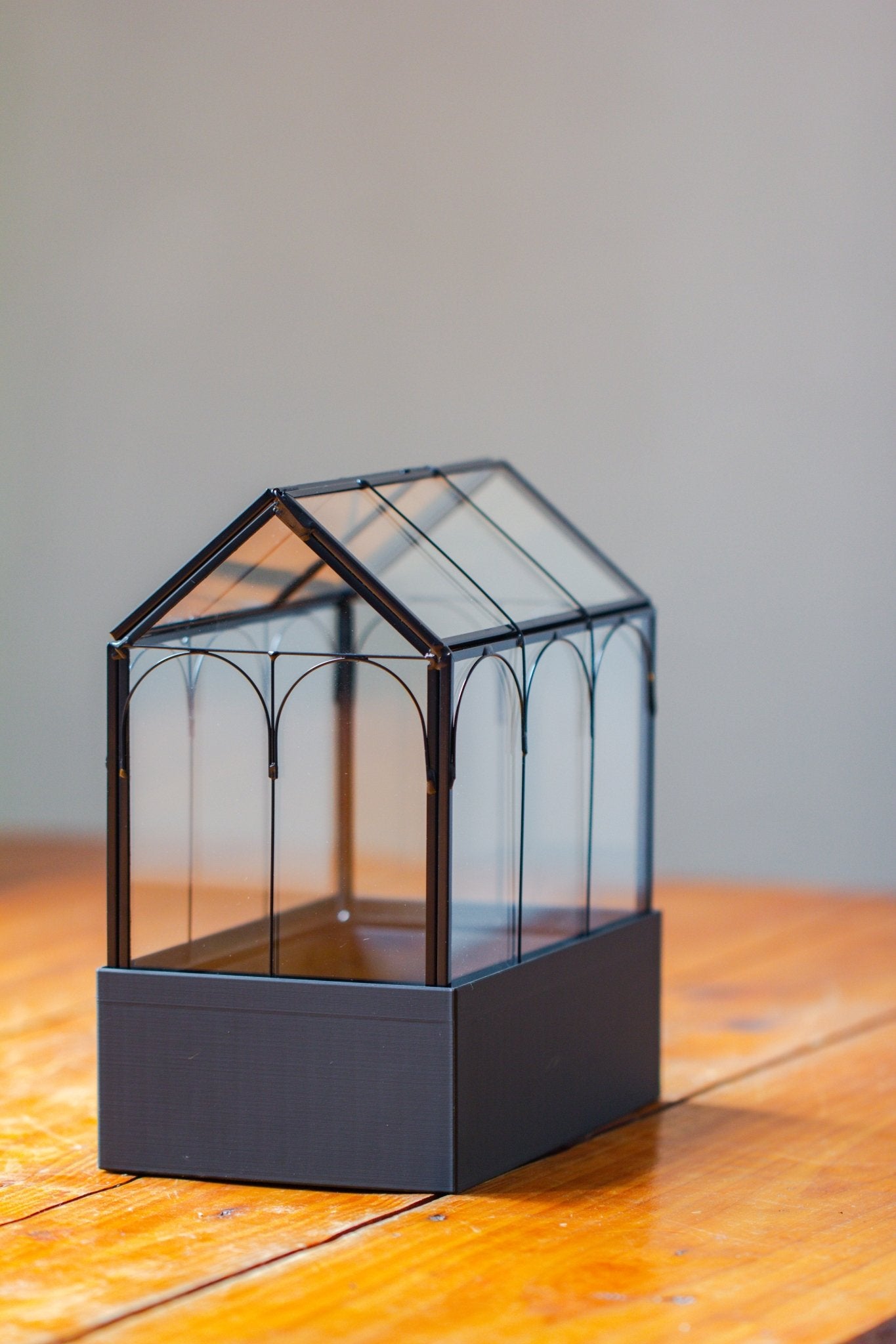 8" Vintage Greenhouse Glass Terrarium with Water - Holding Base and Top Door - NCYPgarden