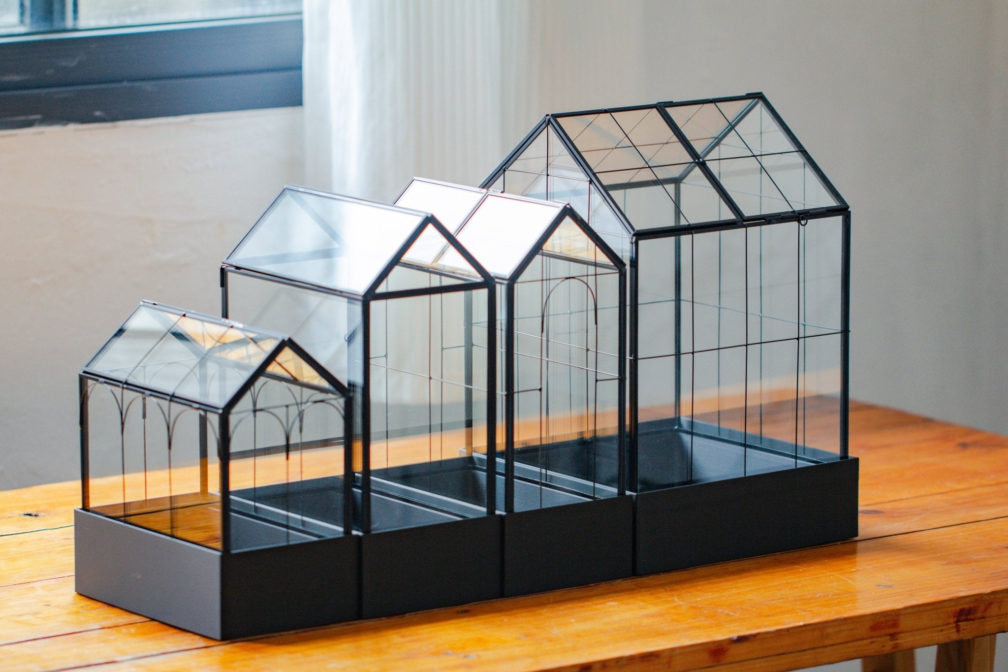 8" Vintage Greenhouse Glass Terrarium with Water - Holding Base and Top Door - NCYPgarden
