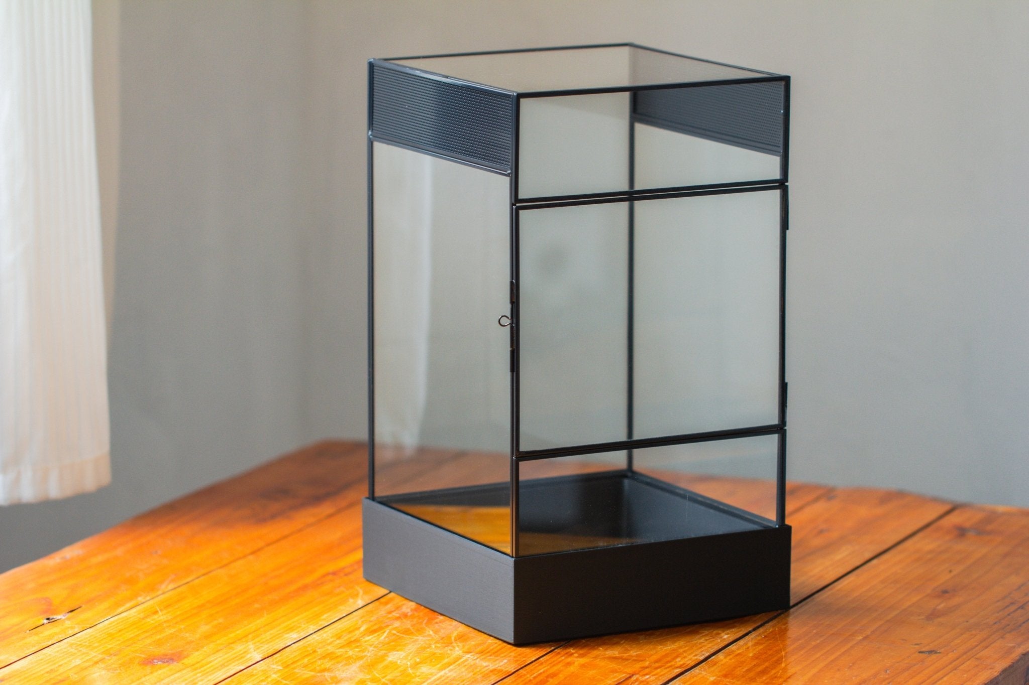 8x8x12 inches Large Handmade Glass Geometric Terrarium with Side Vent, for large insects - NCYPgarden