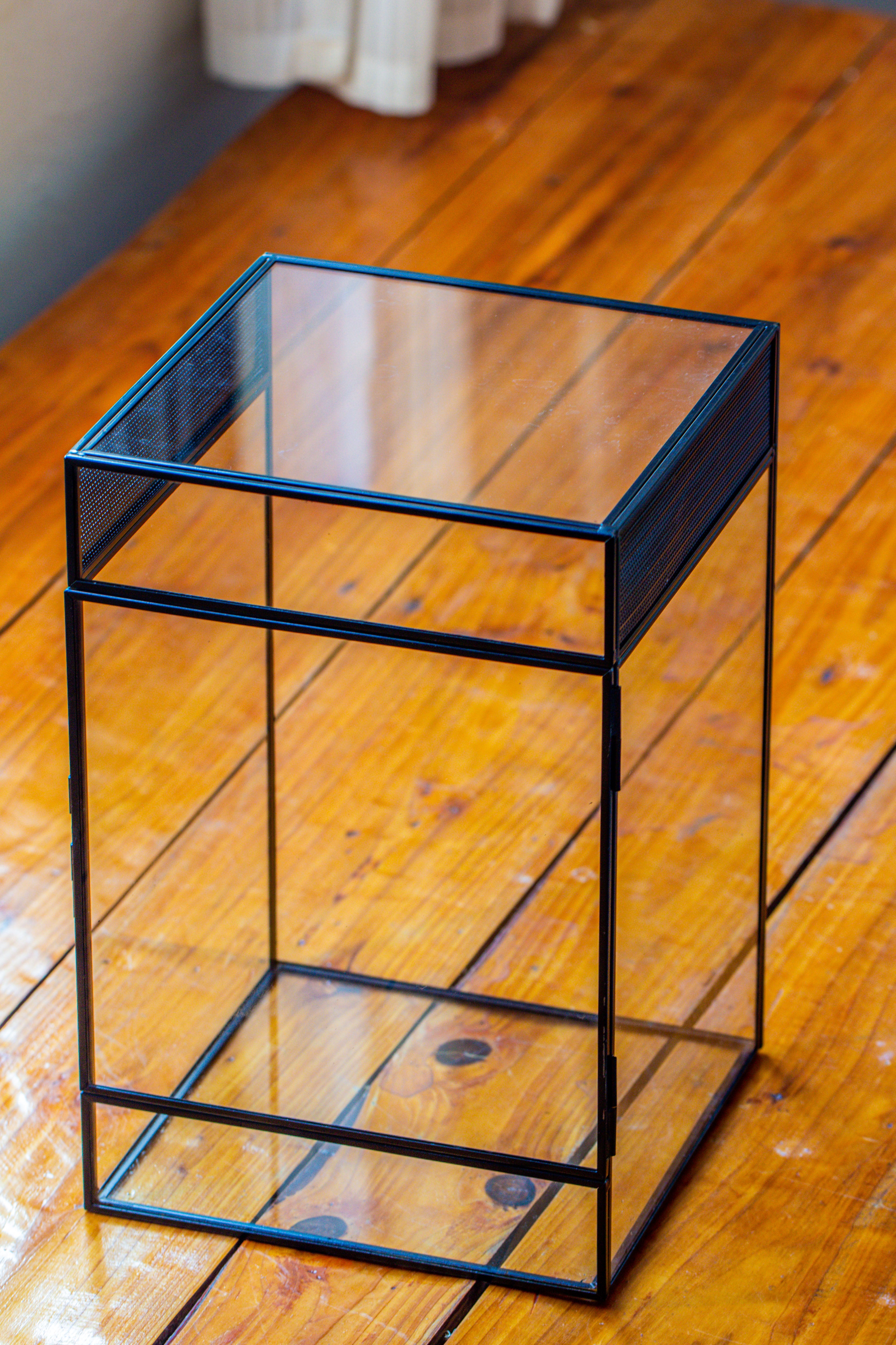 8x8x12 inches Large Handmade Glass Geometric Terrarium with Side Vent, for large insects - NCYPgarden