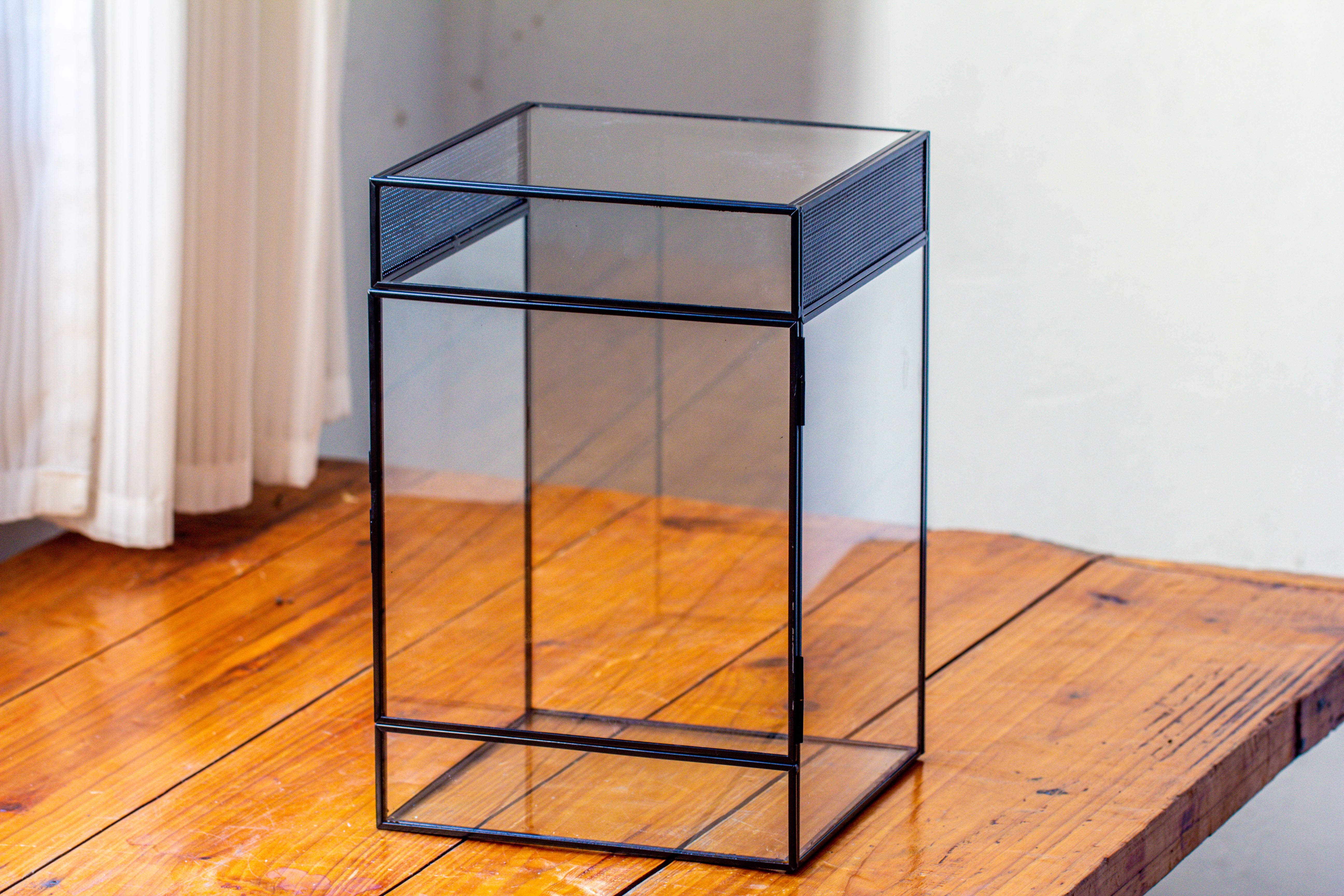 8x8x12 inches Large Handmade Glass Geometric Terrarium with Side Vent, for large insects - NCYPgarden