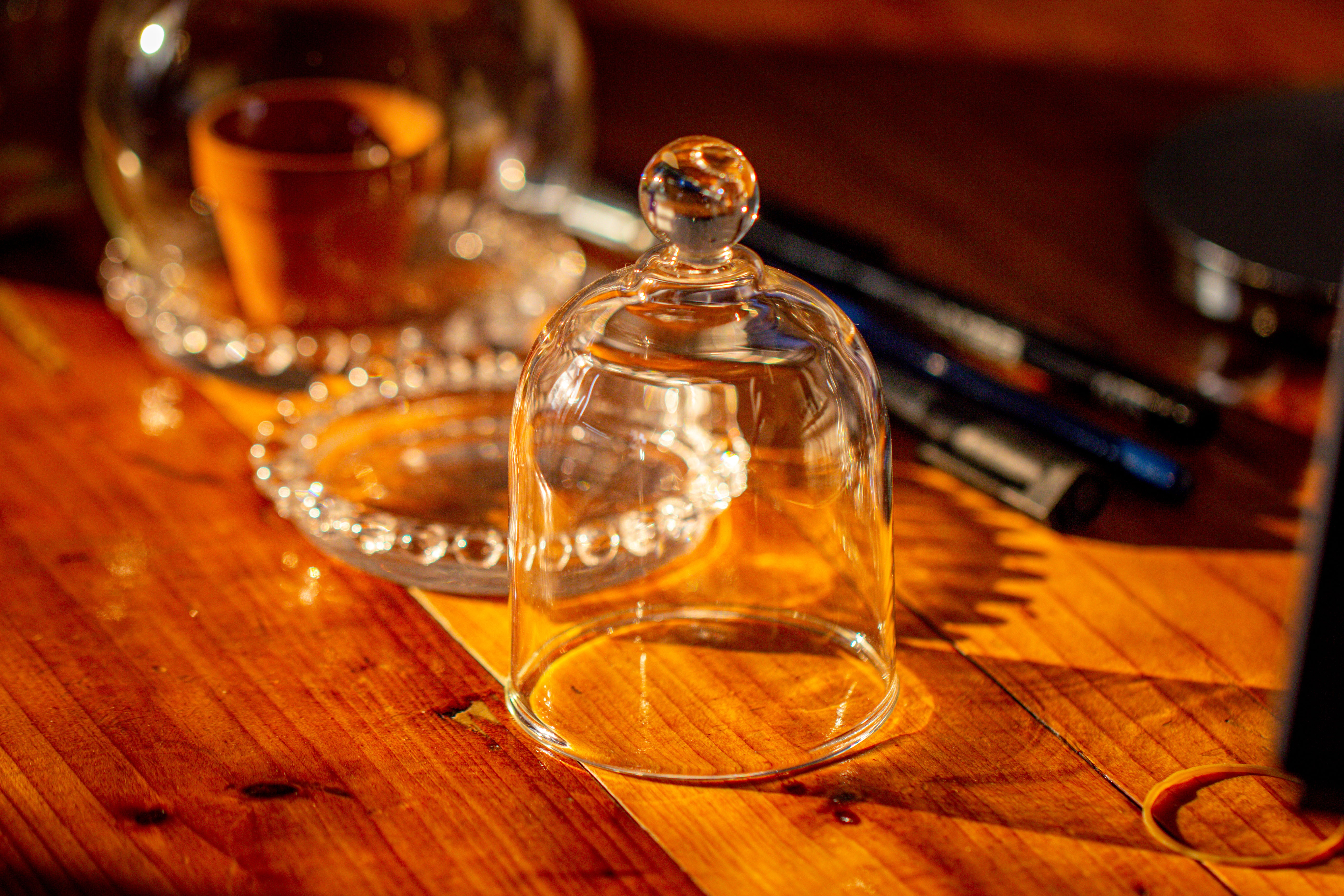 mini bell shape glass cloche dome with beaded decorative base 9.5x14cm - NCYPgarden