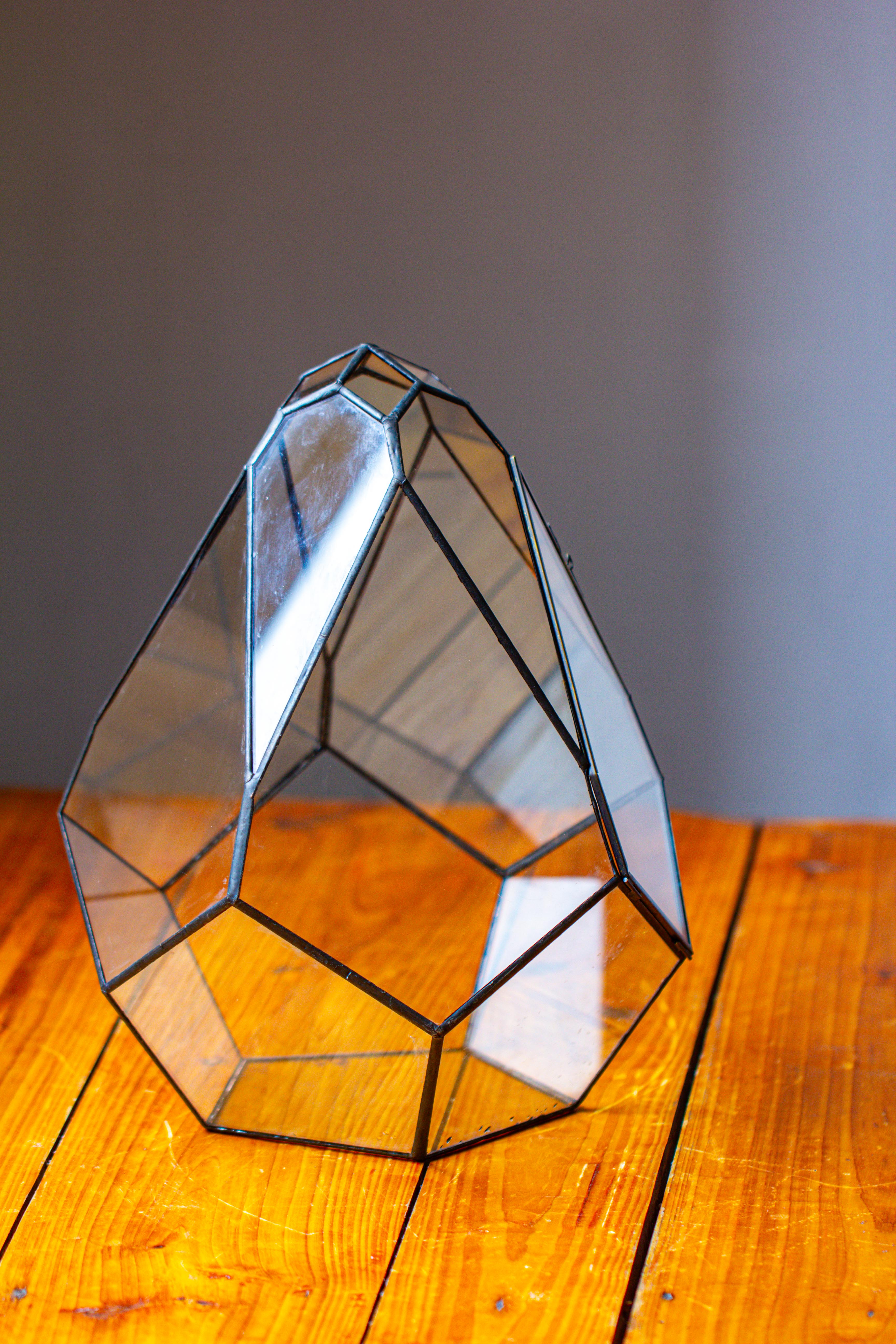 Propagation Station 13" Large Teardrop Geometric Terrarium, Close, with door - NCYPgarden