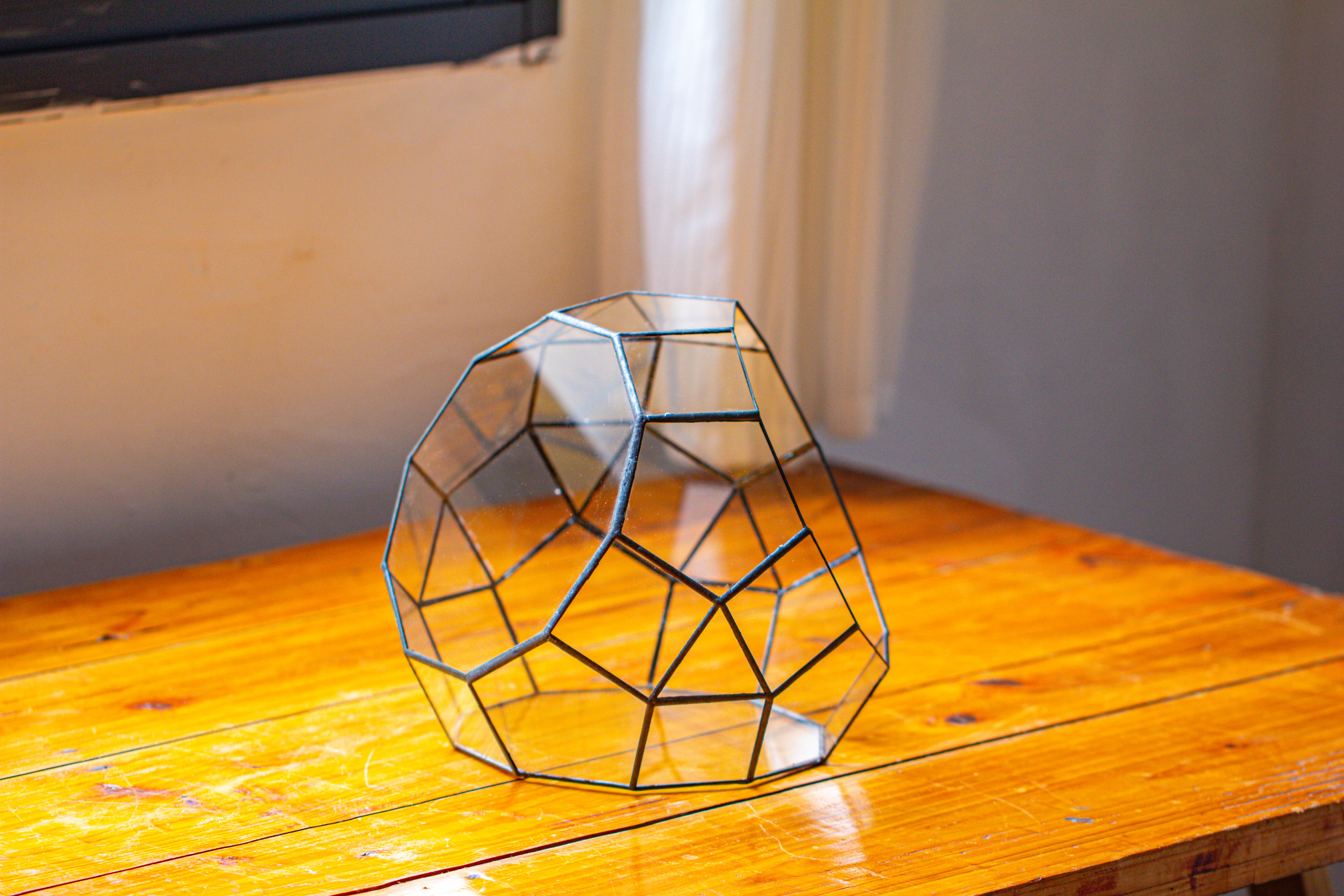Glass Geometric Moon Terrarium,  Open - NCYPgarden