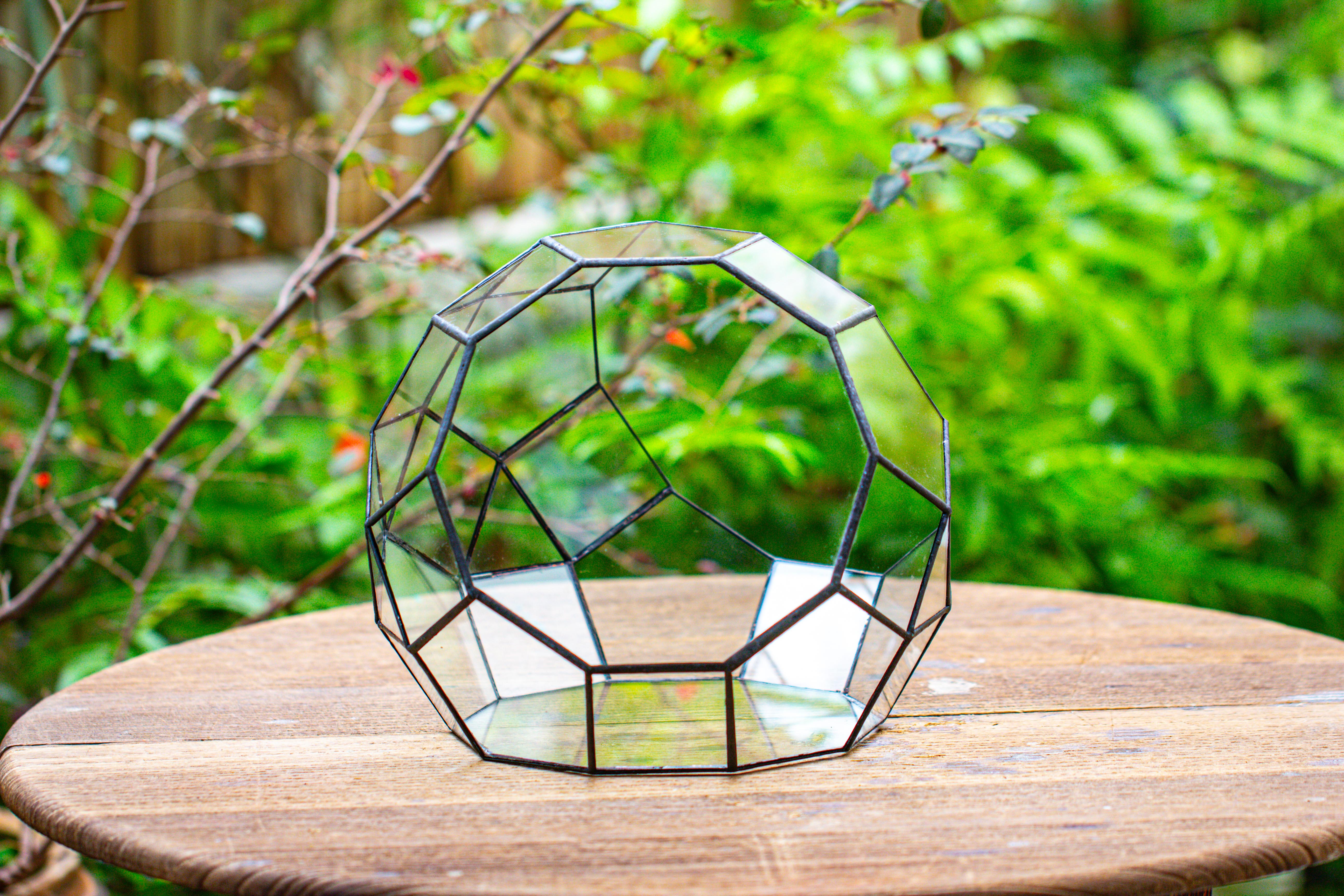 Glass Geometric Moon Terrarium,  Open - NCYPgarden