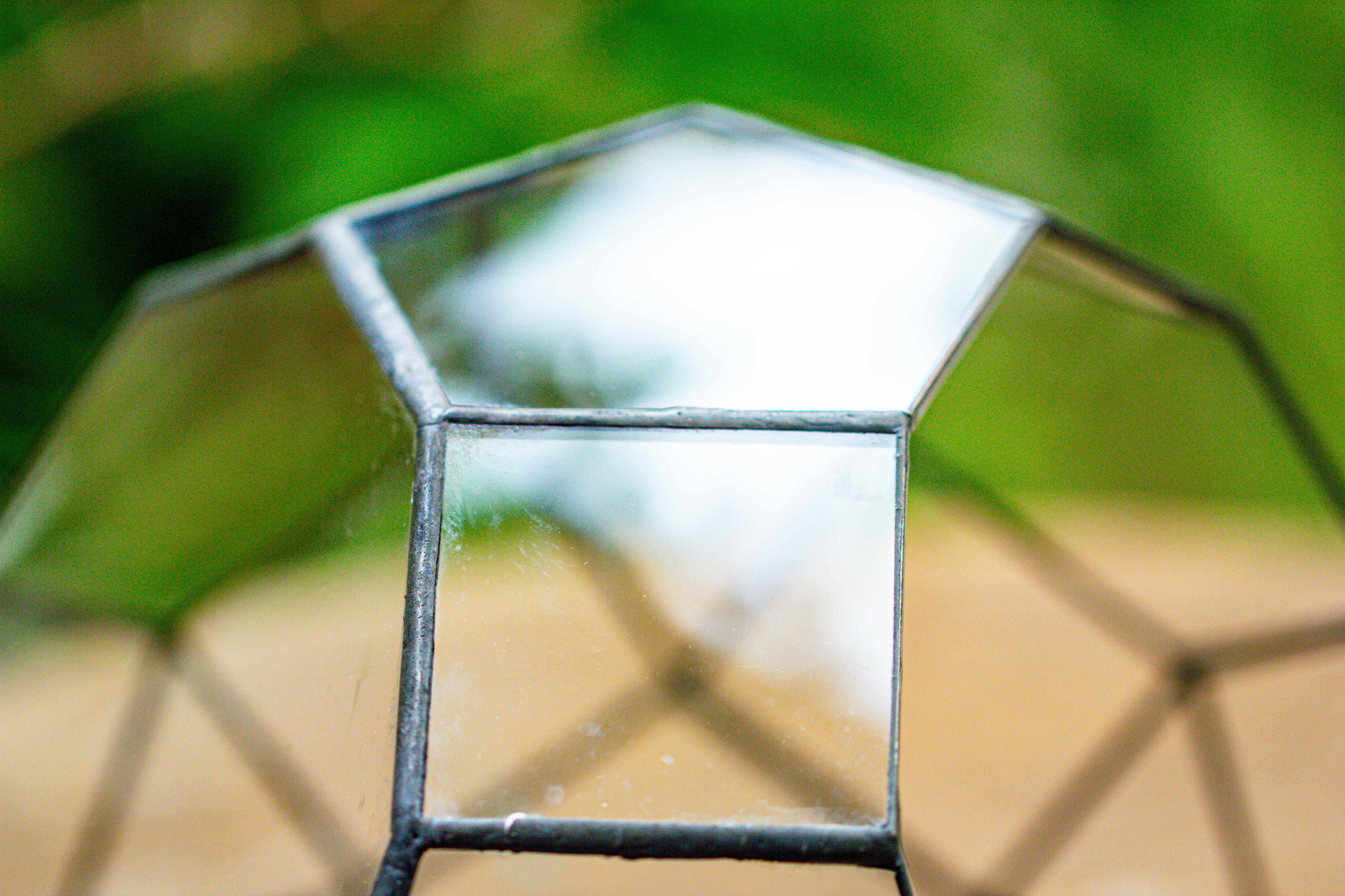 Glass Geometric Moon Terrarium,  Open - NCYPgarden